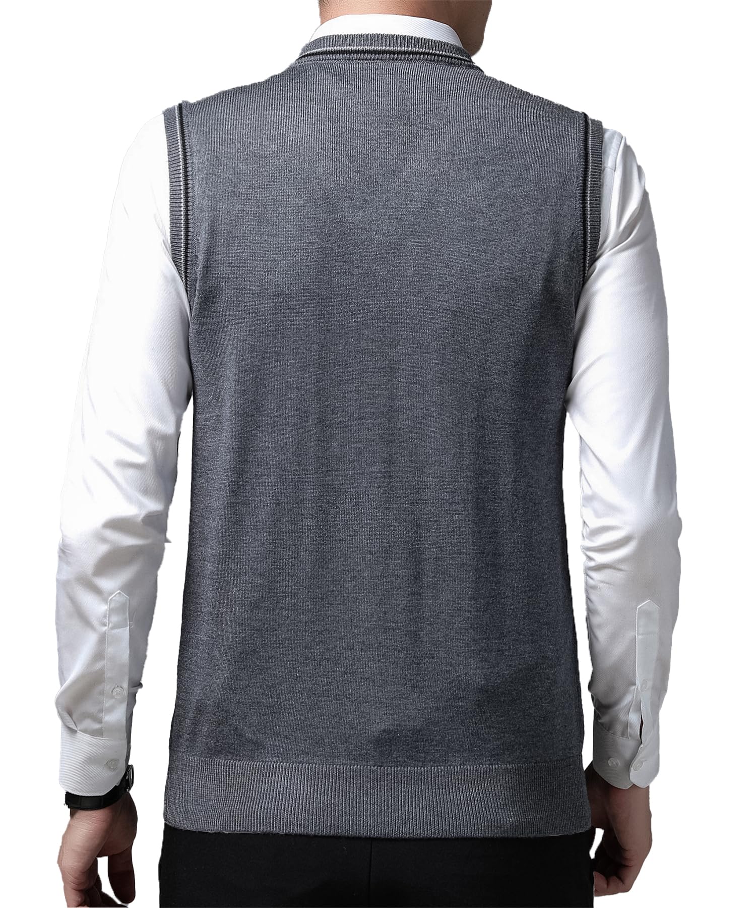 Gilet da Uomo Inverno V-Collo Senza Maniche Classico attività Commerciale Maglieria Panciotto Maglione Canotte Smanicato Pullunder per Autunno Inverno