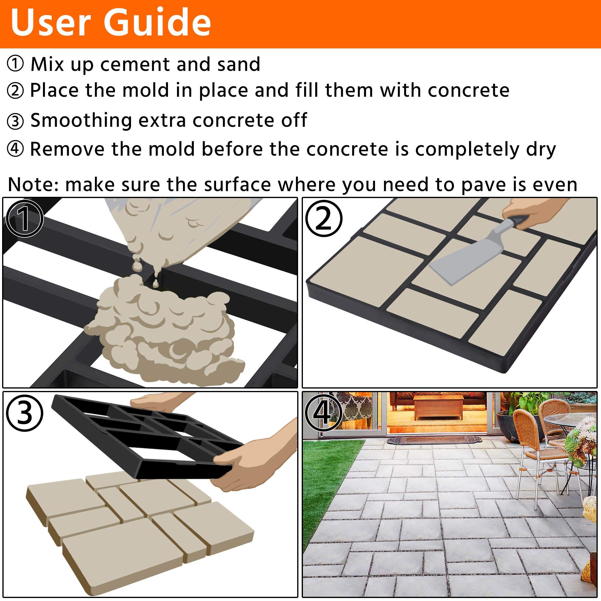 Topeakmart Paving Mold Reusable Concrete Molds Walk Maker Stepping