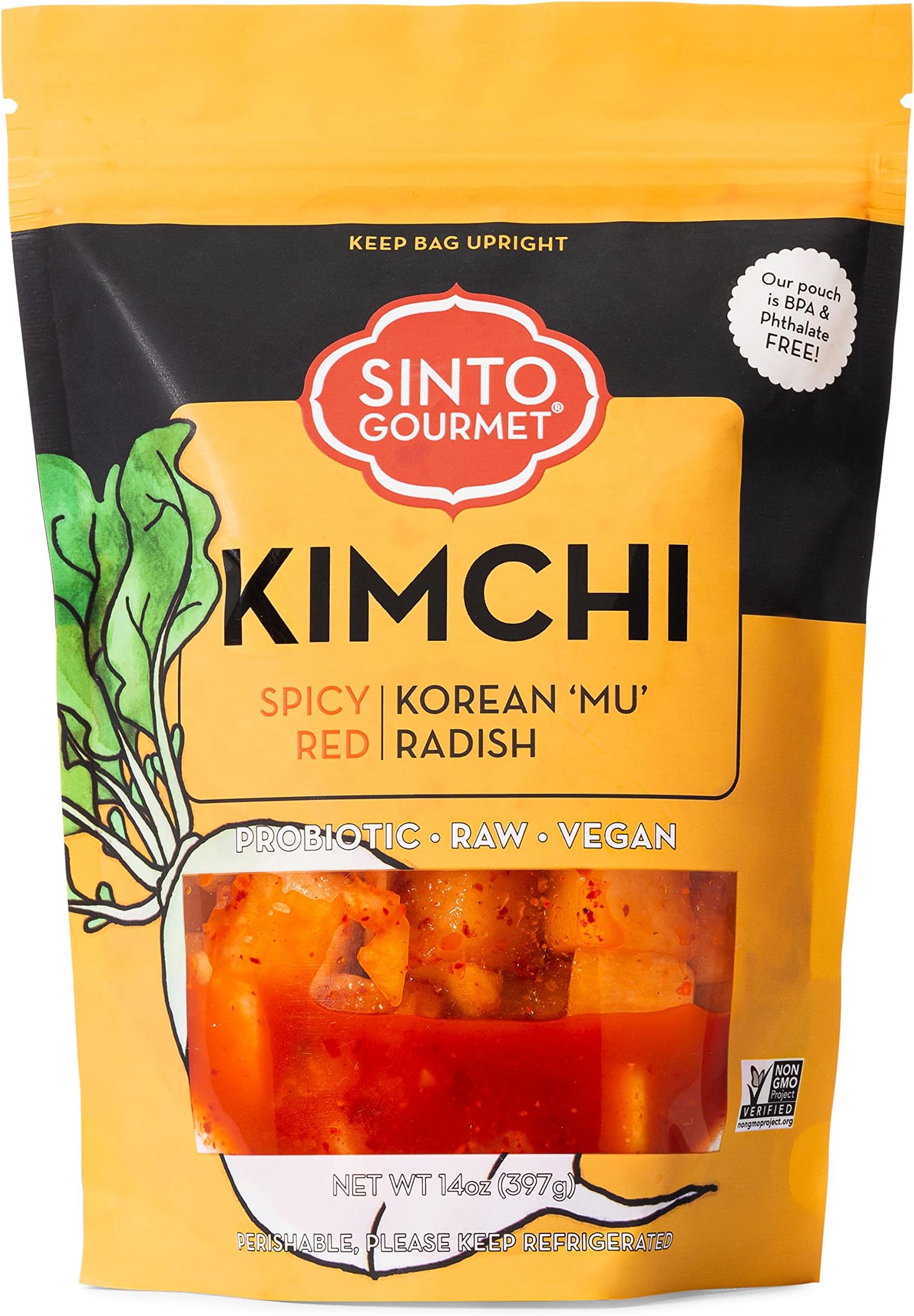 Sinto Gourmet Spicy Radish Vegan Kimchi (Pack of 2)