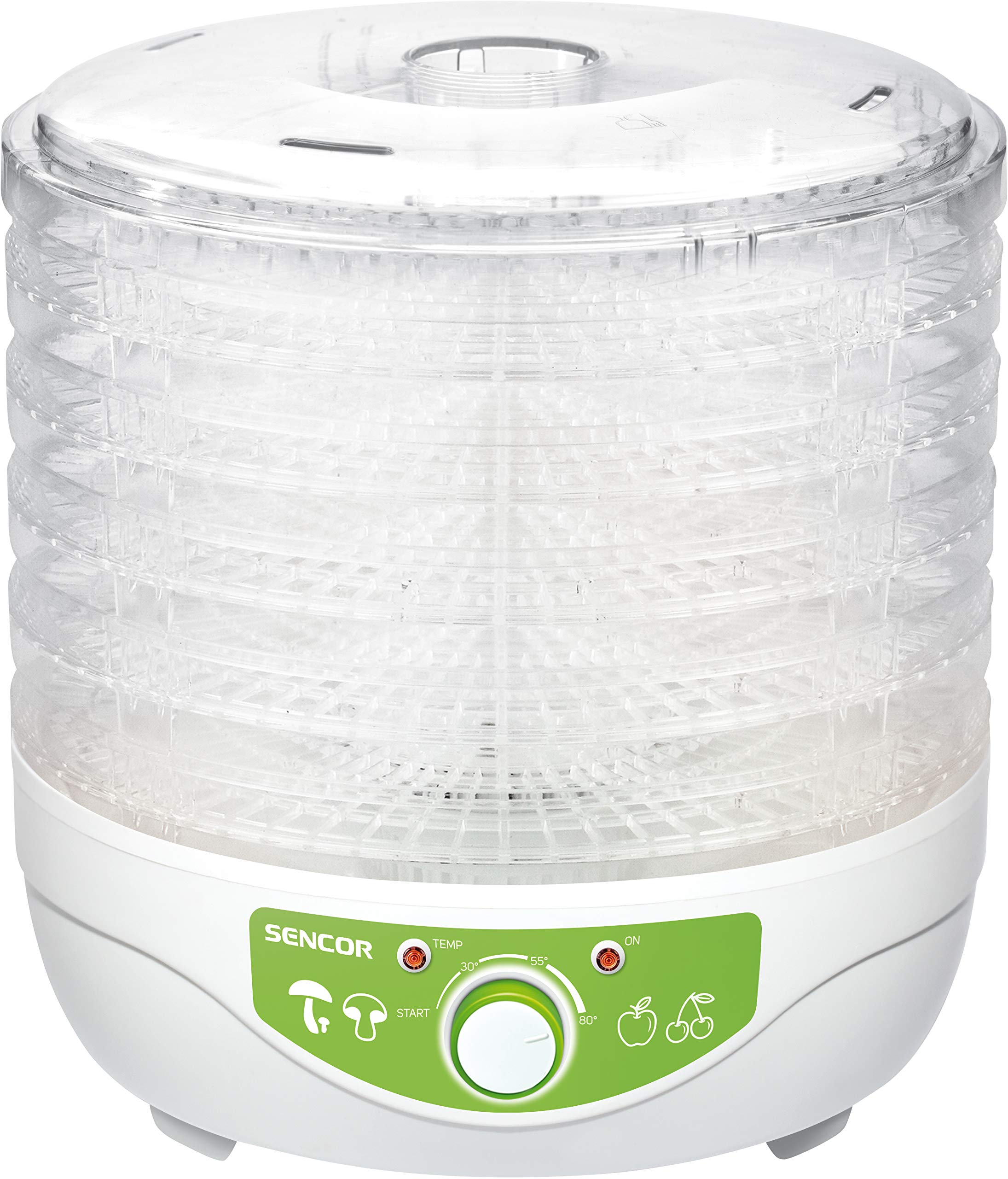 Sencor 41006106 SFD 790WH dehydrator met temperatuurregeling voor solderen, pruimen, abrikozen, bananen, gedroogd vlees, gedroogde vis, 250 W, voedseldehydrator, metaal, wit Sencor 41006106 SFD 790WH dehydrator met temperatuurregeling voor solderen, pruimen, abrikozen, bananen, gedroogd vlees, gedroogde vis, 250 W, voedseldehydrator, metaal, wit