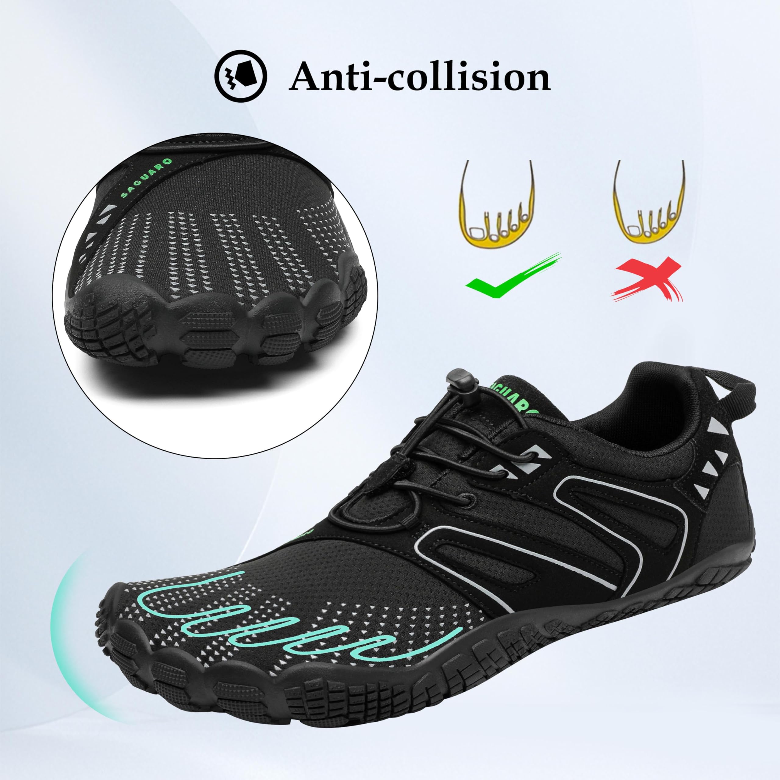 SAGUARO Scarpe Barefoot Minimaliste Uomo Scarpe da Trail Trekking Scarpette da Scoglio