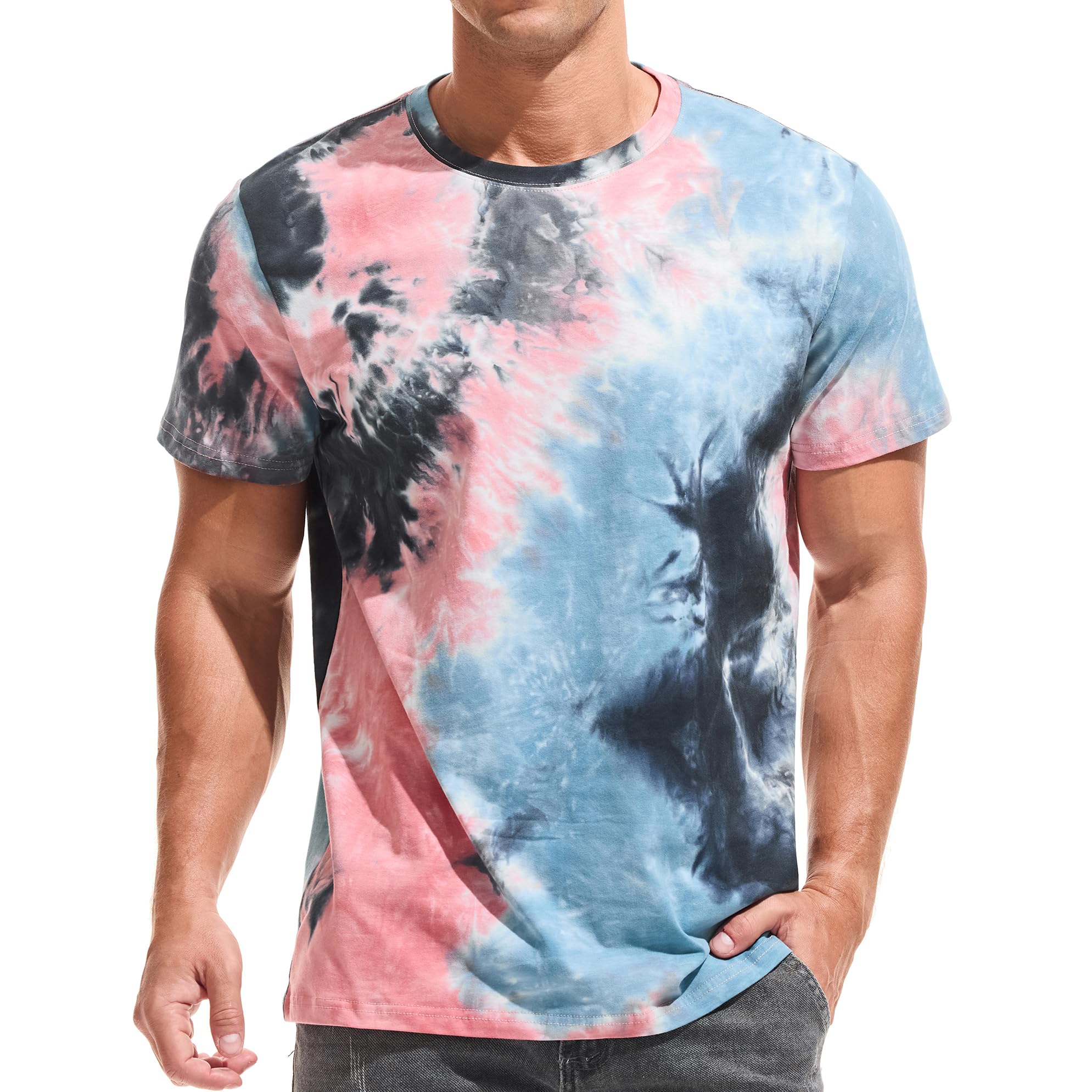 USALL Herren Sommer DruckT-Shirt 95% Baumwolle Casual Atmungsaktives Männer T-Shirt Kurzarm