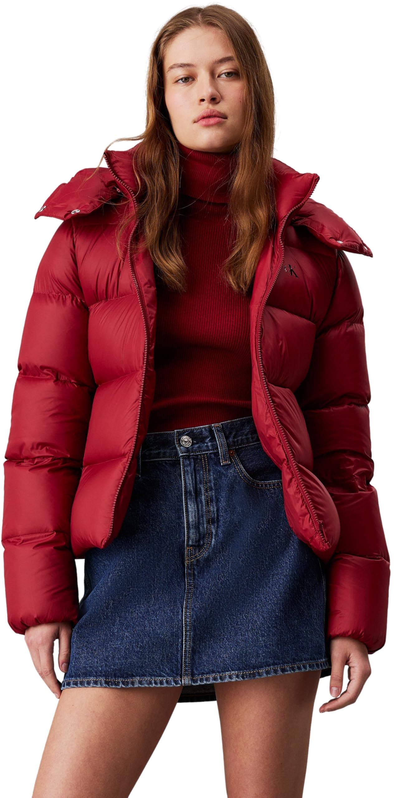 Calvin Klein Donna Piumino Down Short Puffer con Cappuccio