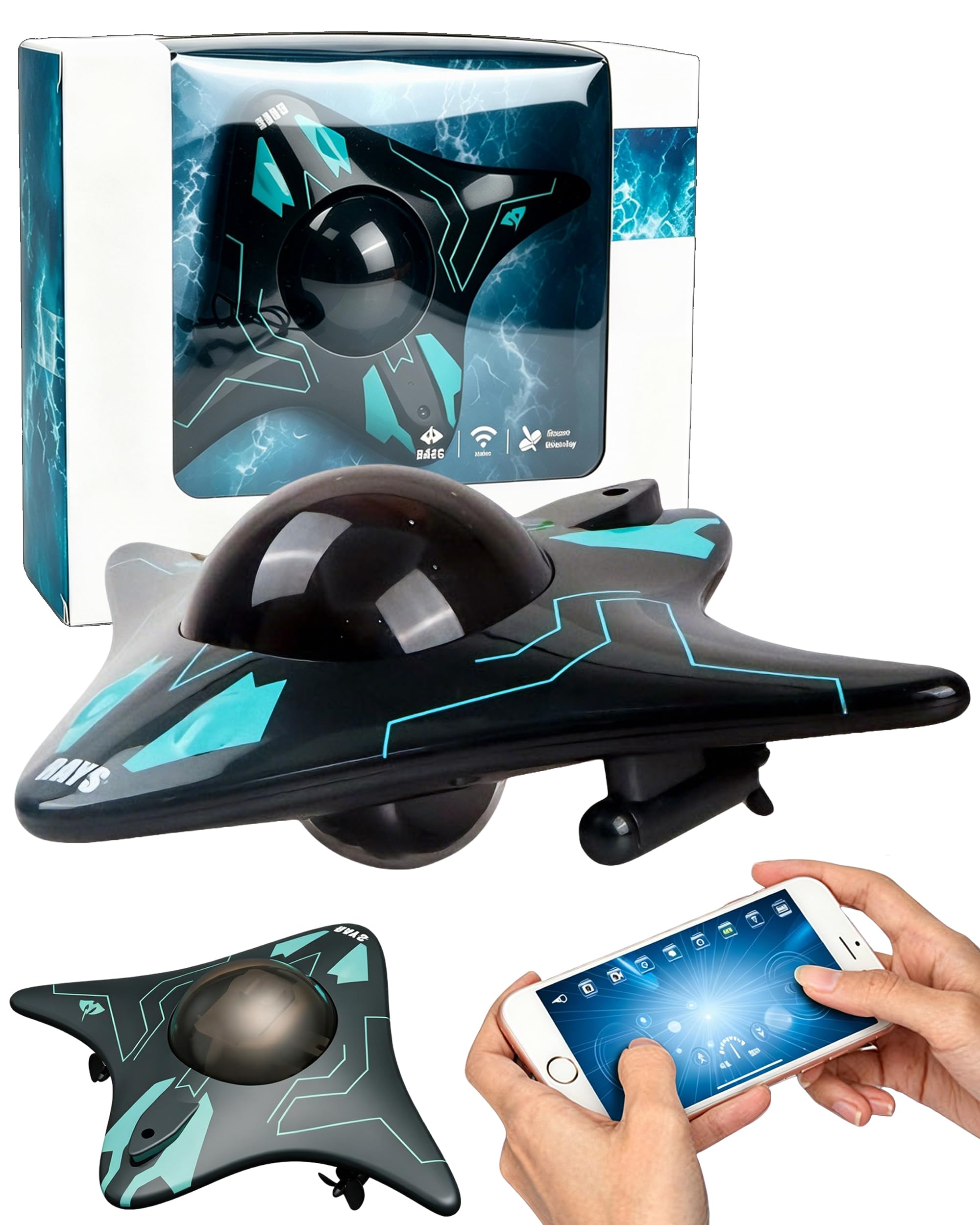 Aquavision Drone, Underwater Drone with Camera, Smart App Control, Full HD 1080p Real Time Image Transmission, Equipped with LED Headlights for Underwater Exploration