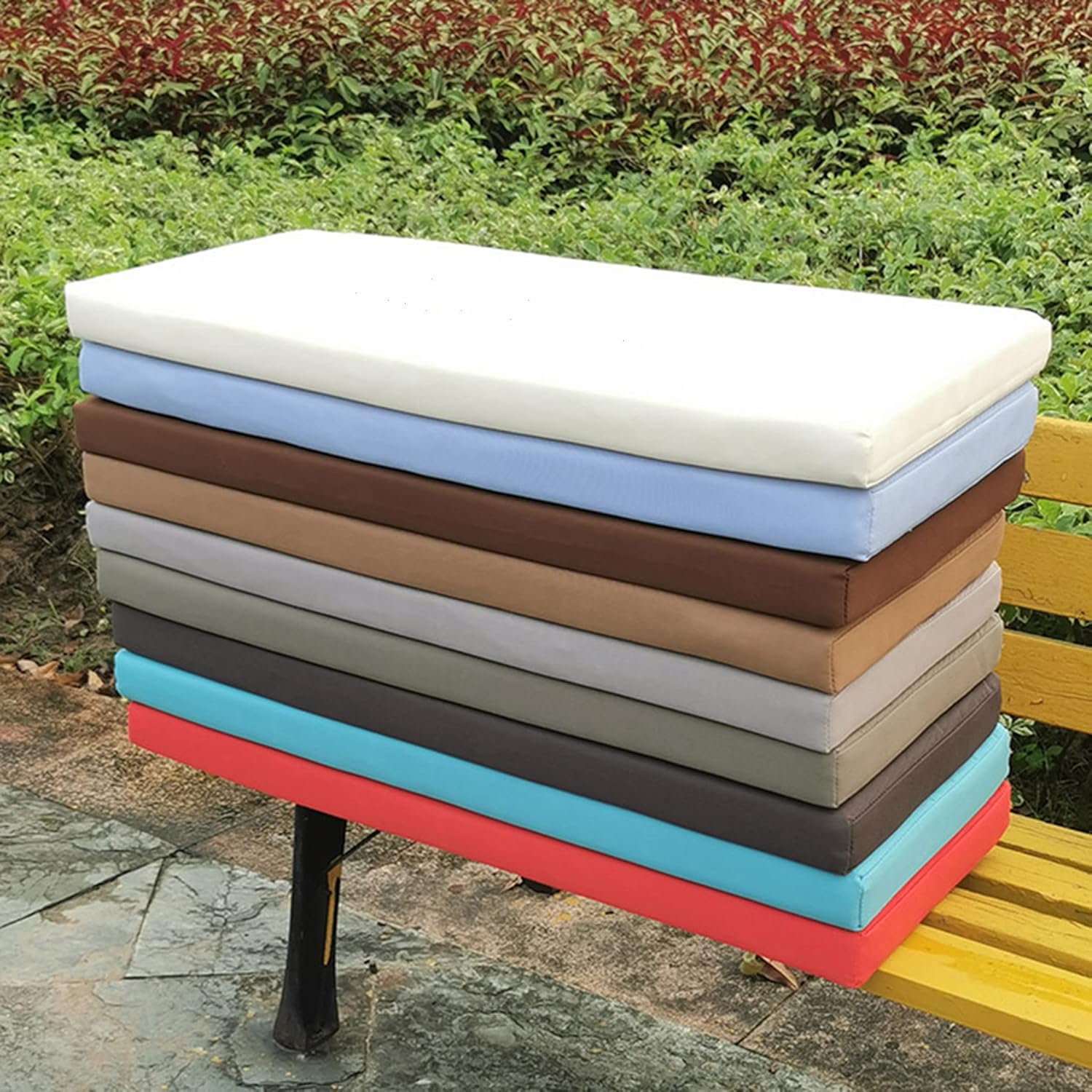 XIEMINLE Custom Waterproof Bench Cushion for Garden Furniture, 2/3/4