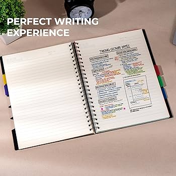 Amazon.com : CAGIE 5 Subject Notebook 8.5 x 11，A4 Spiral
