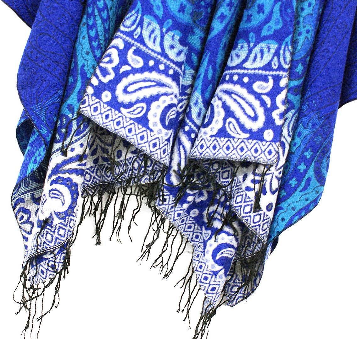 Urban CoCo Women's Retro Style Vintage Pattern Tassel Poncho Shawl Cape Wraps For Women - Image 5
