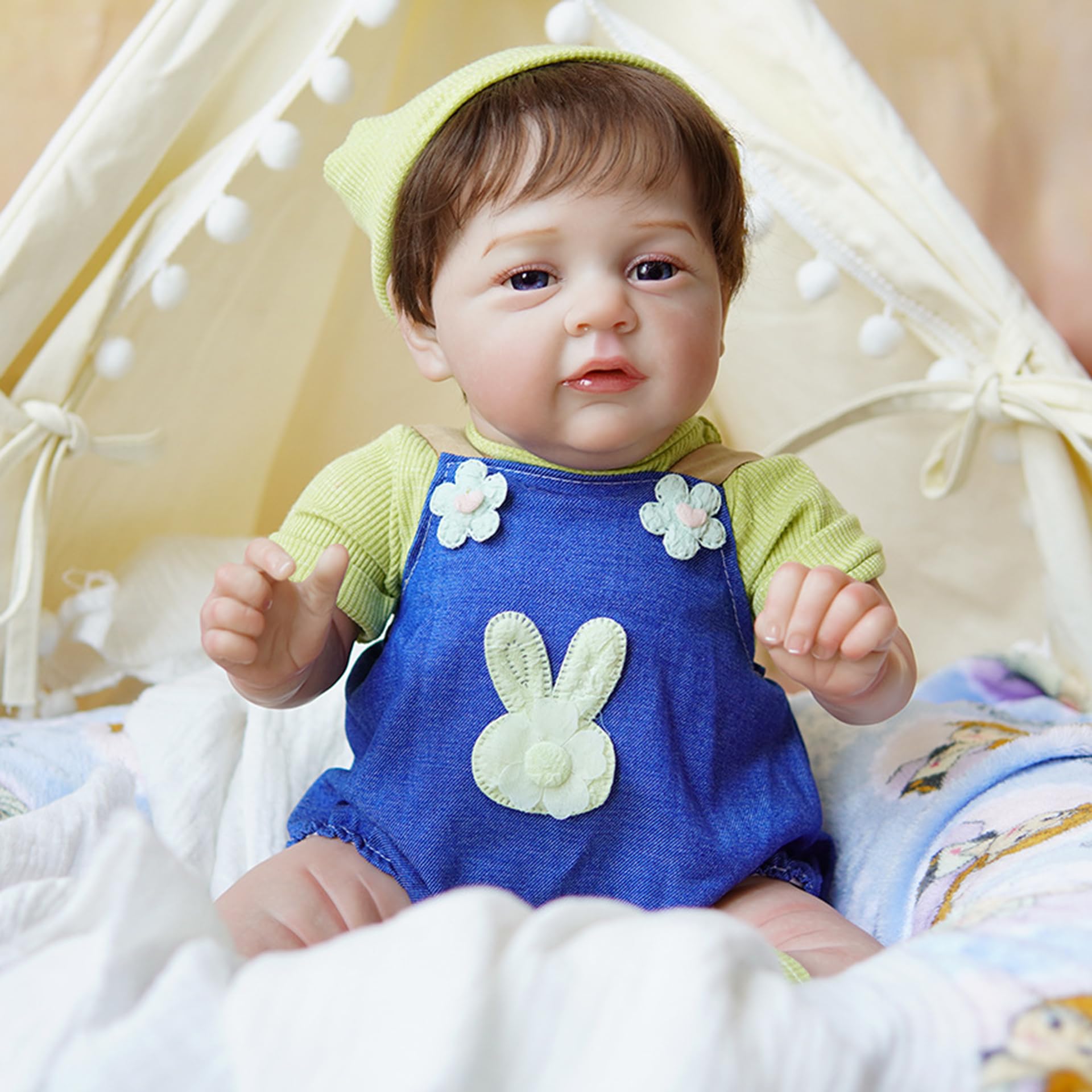 YIHANGG 50cm Bambole Reborn Che Sembrano Vere Maschio 20 Pollici Maschio Neonato Corpo in Stoffa Bambolotto Reborn Occhi Aperti Compleanno Natale Regalo