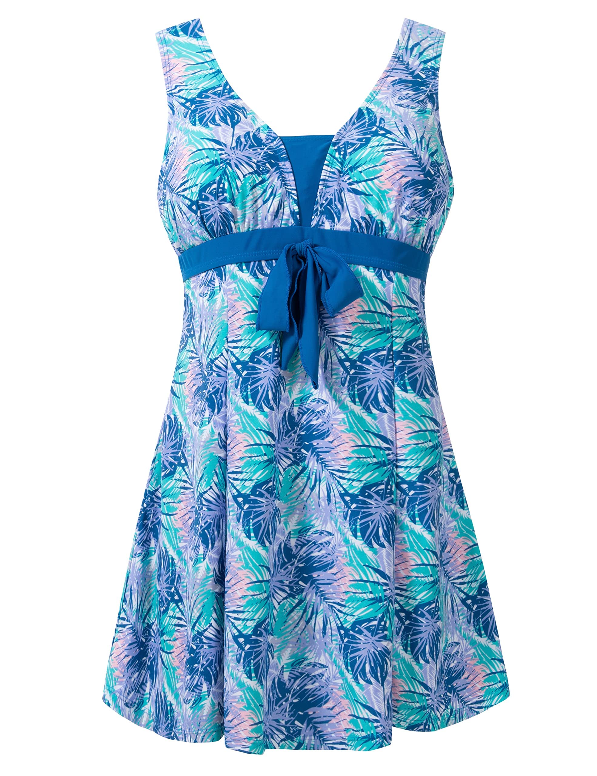 Wantdo Costume da Bagno Estate Taglie Forti Costume Intero Alta Vita Push Up Swimsuit per Mare e Spiaggia Donna Un Pezzo