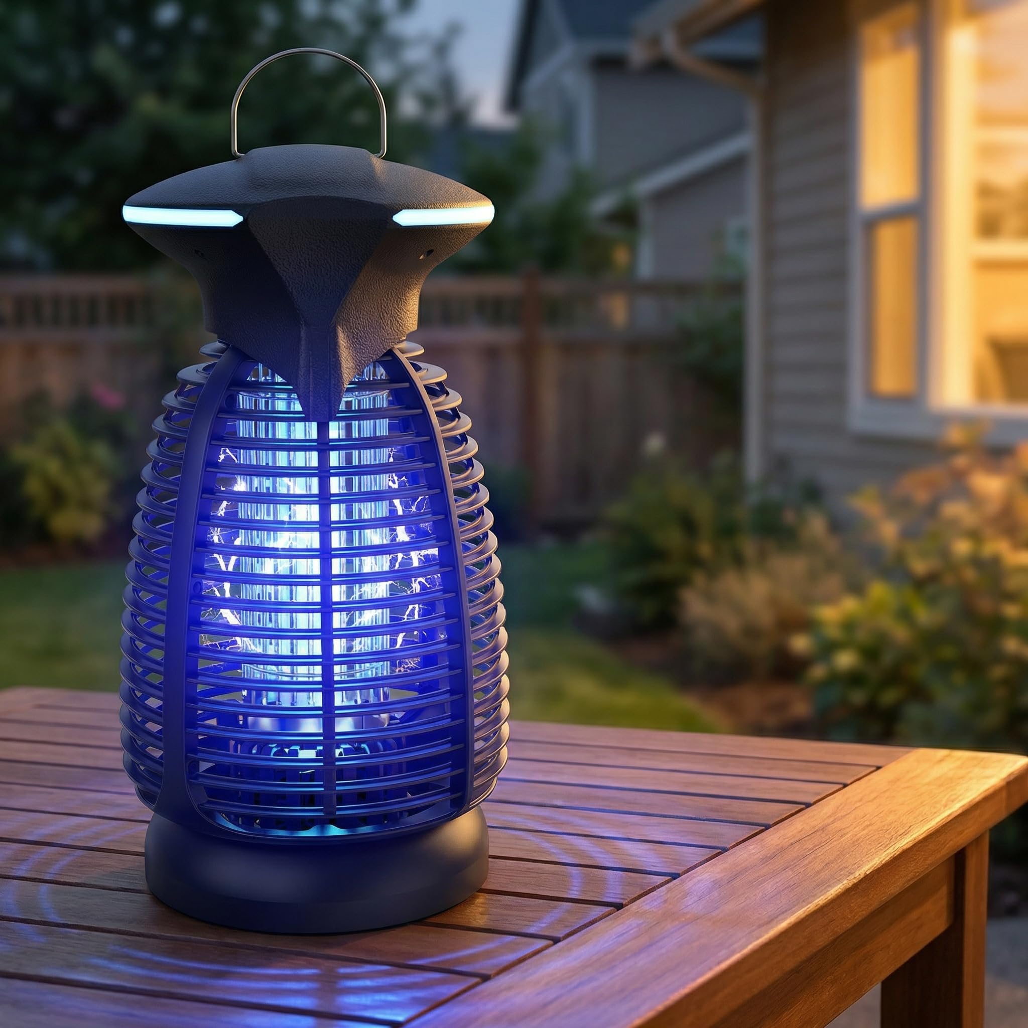 Matainsectos eléctrico al aire libre – 4200 V de alta tensión, luz LED impermeable para mosquitos, moscas, patio, porche, garaje, patio trasero, casa