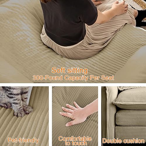 Miniatura 4 de Sofás seccionales de 115 pulgadas para sala de estar, sofá modular en forma de L con diván, sofá moderno con otomana para apartamento, espacio