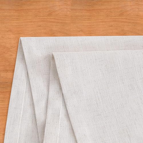 Miniatura 3 de Wracra Camino de mesa estilo lino, caminos de mesa rústicos de estilo granja en color off white de 108 pulgadas de largo, camino de mesa artesanal