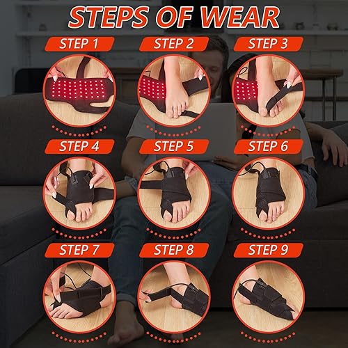 Miniatura 8 de JOBYNA Corrector de juanetes In.frared L.ight T.herapy para mujeres y hombres, 660 nm rojo L.ight y 850 nm I.nfrared L.ight enderezador de dedo