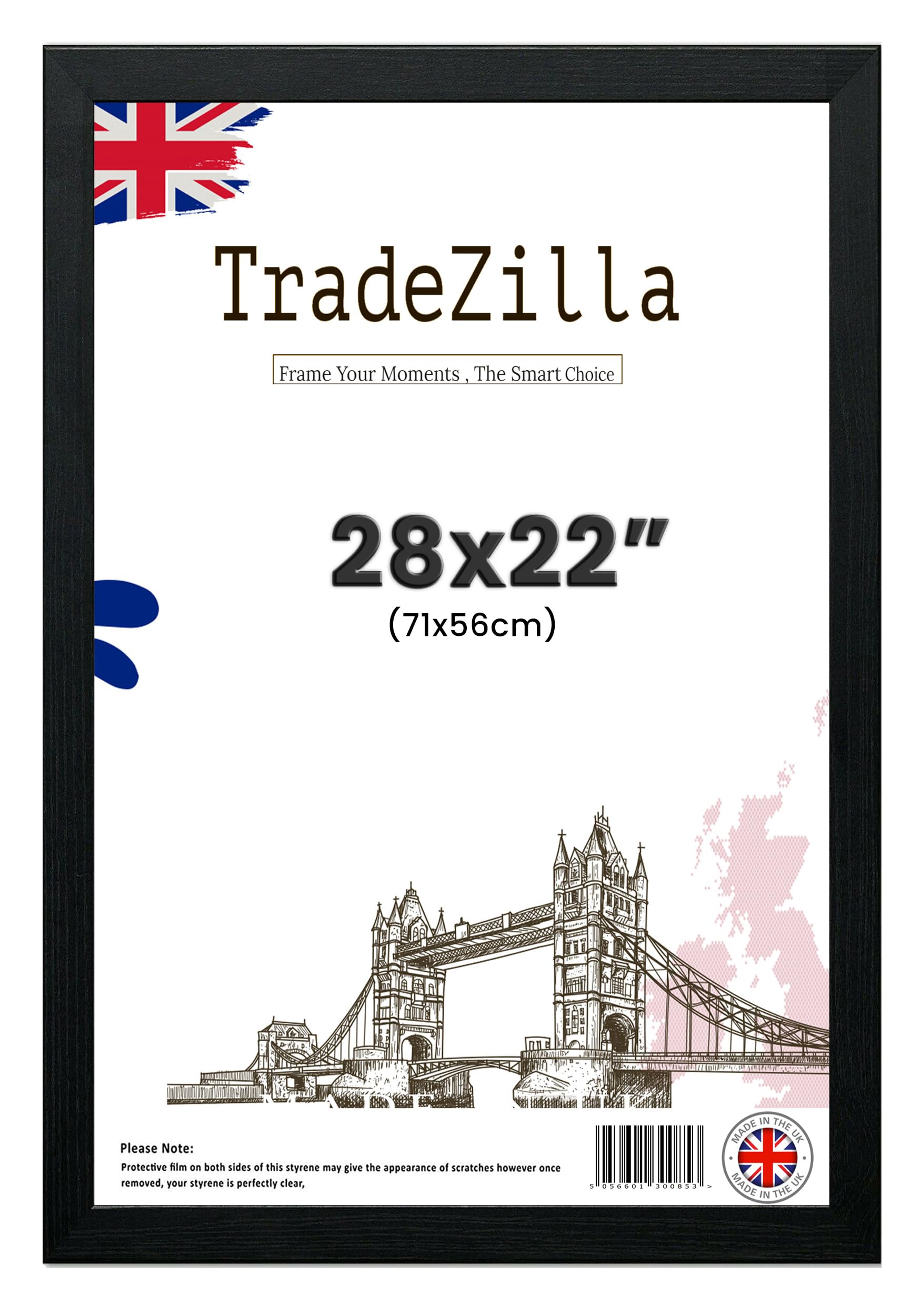 Tradezilla Black | Flat Style (71.12 X 55.88 Cm) Wall Mounting 2' 4" X 1' 10" Frame For Gift 22 X 28 Inch Picture Frames [ ]