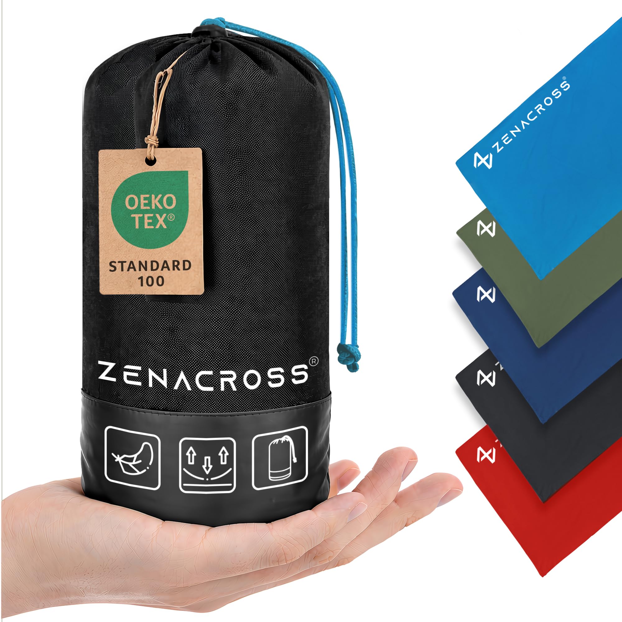 Zenacross Sacco a Pelo Interno Ultraleggero in Microfibra - Sacco Lenzuolo Da Viaggio con Scomparto per Cuscino - Lenzuolo da Viaggio per l'estate