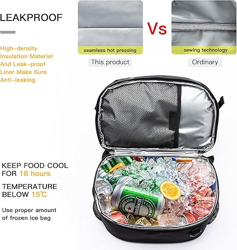 Vista 21 de TUGUAN Mochila térmica aislada para 38/42 latas, doble cubierta, a prueba de fugas, ligera, suave, para almuerzo, bolsa pequeña para la playa