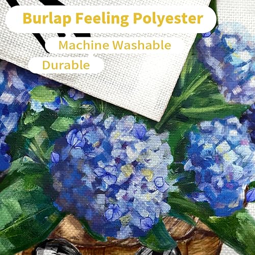 Miniatura 7 de CROWNED BEAUTY Bandera de jardín de hortensias para primavera y verano, de doble cara, 12 x 18 pulgadas, para decoración de patio floral de