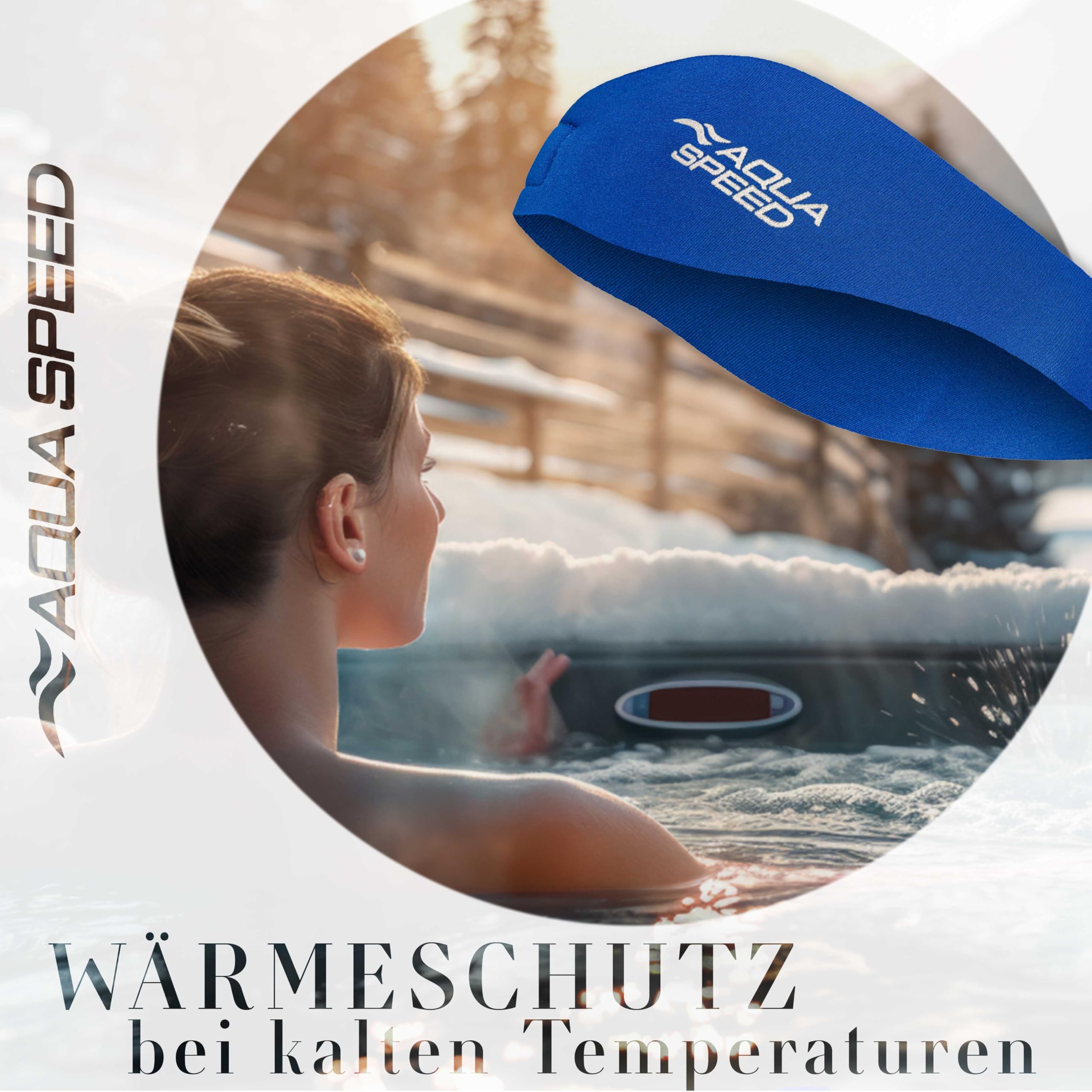 Aqua Speed EARBAND JR Bandeau en néoprène pour Enfants | Natation | Circonférence de 50 cm | Bandeau de Natation | Longueur réglable | Velcro