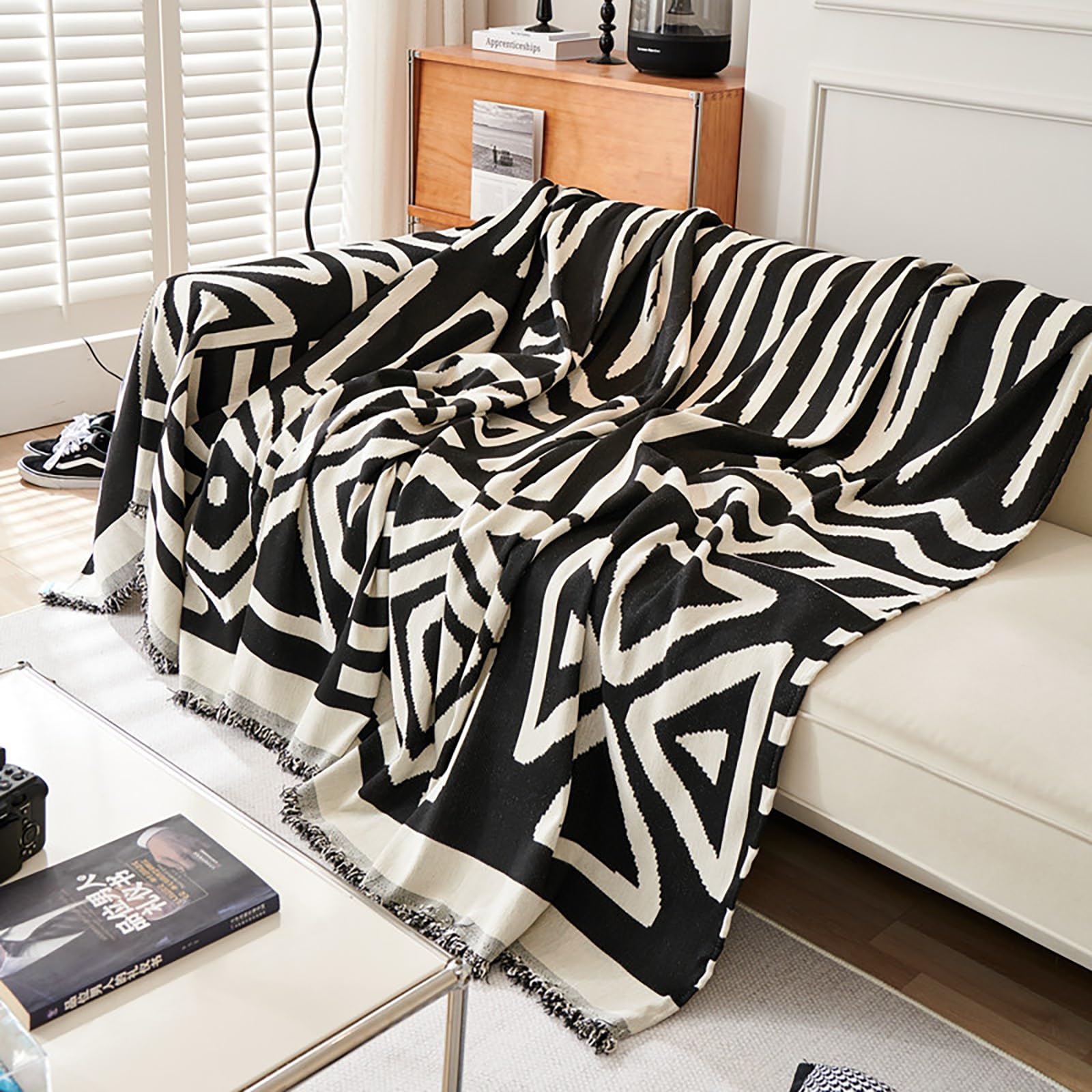 Funda de sofá de felpilla para sofá seccional, protector de futón en forma de L con borlas, 178 x 178 cm, elegante funda de sofá duradera, protector de muebles, fácil de limpiar