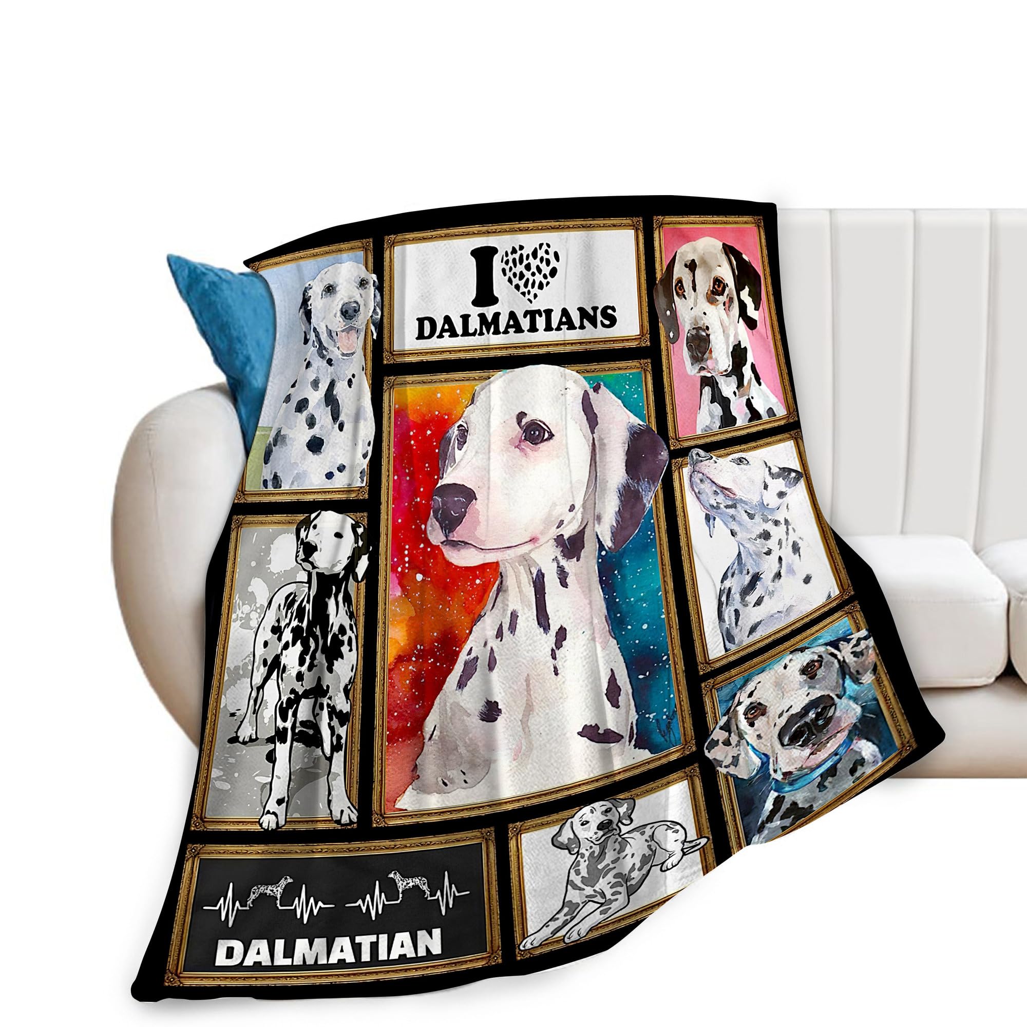 Dalmatian Blanket Funny Dalmatian Gifts for Girls Boys Woman Kids Dalmatian Dog Lover Throw Blankets Soft Blanket Warm Fleece Flannel Plush Blankets for Bed Sofa Couch 40"x50"