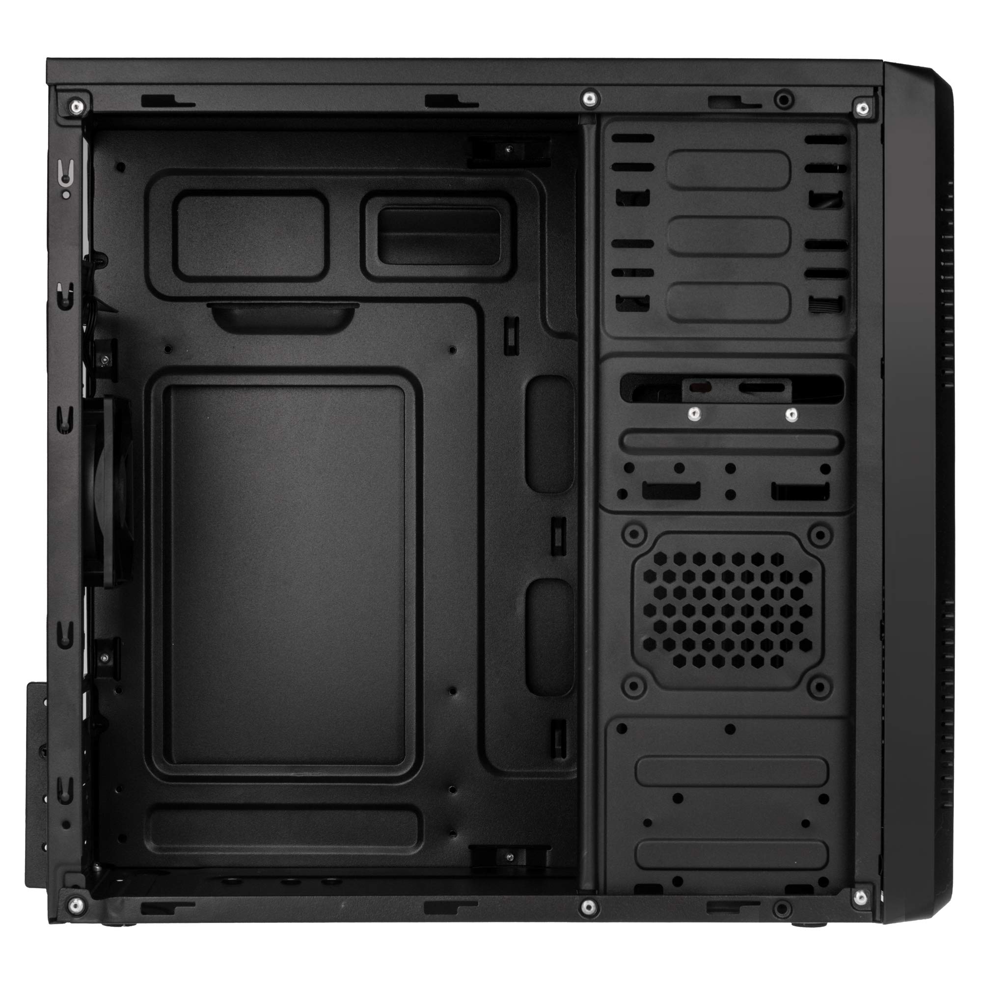 KOLINK KLM-003 MIDI Tower Case Micro-ATX Boîtier PC avec Ventilateur, Design Discret, Petit boîtier PC Silencieux, Noir