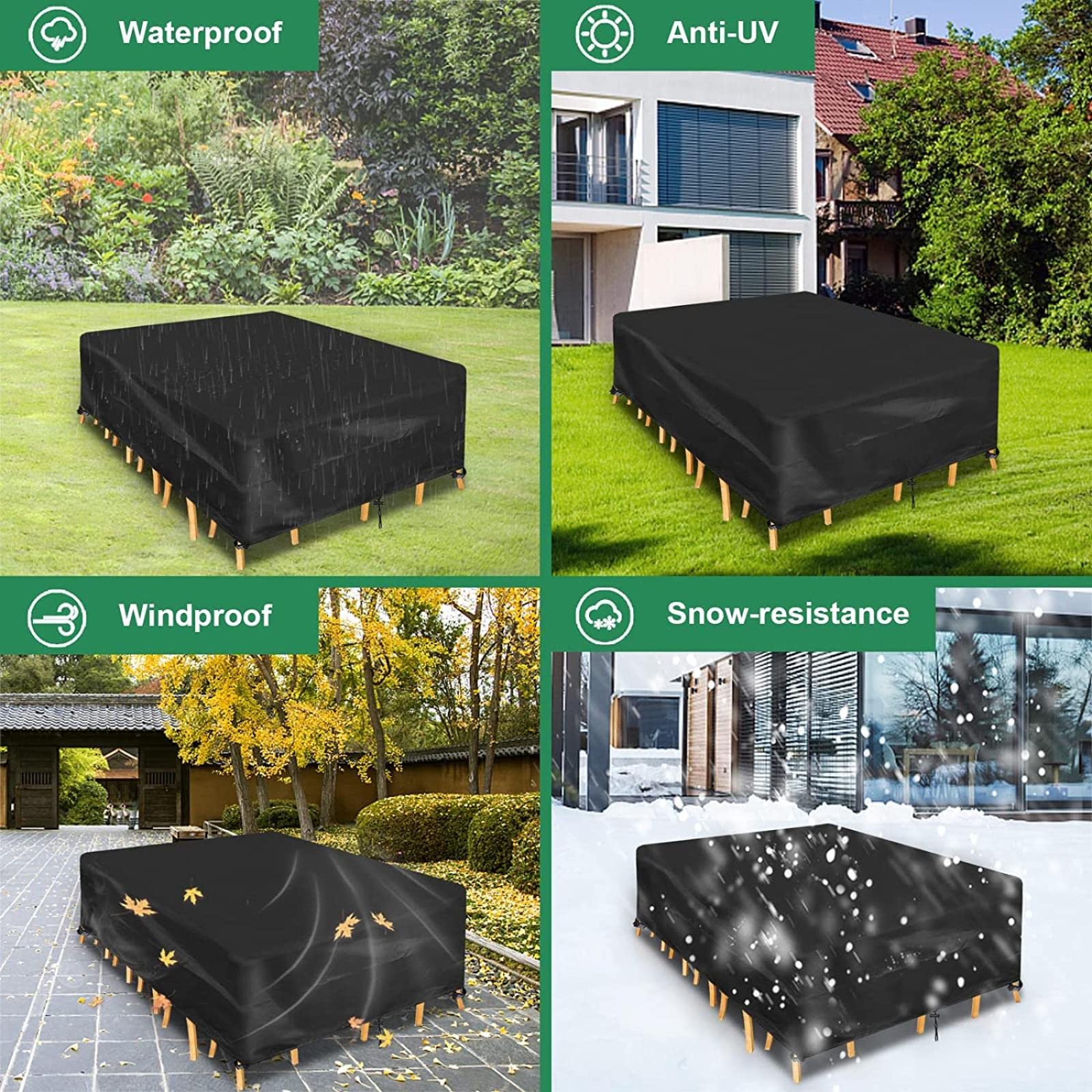 Abdeckung BalkonmöBel 180x150x75cm Abdeckung für Gartenmöbel, 600D Schutzhülle Abdeckplane Wasserdicht GartenmöBel