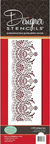 Plantilla lateral de pastel de encaje antiguo SKU# C1075 por Designer Stencils