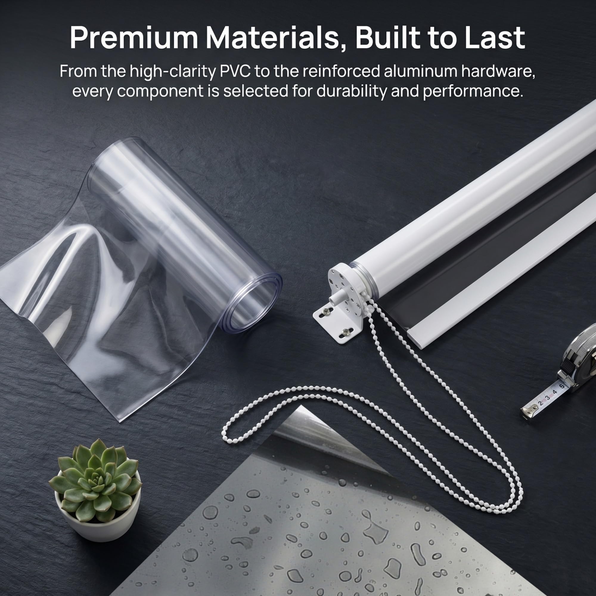 Tende Rullo Impermeabile Trasparente， Plastica in PVC Tapparella Avvolgibile Trasparenti per Giardino Esterno Isolamento Termico Antipolvere Tenda Antipioggia，Trasparente