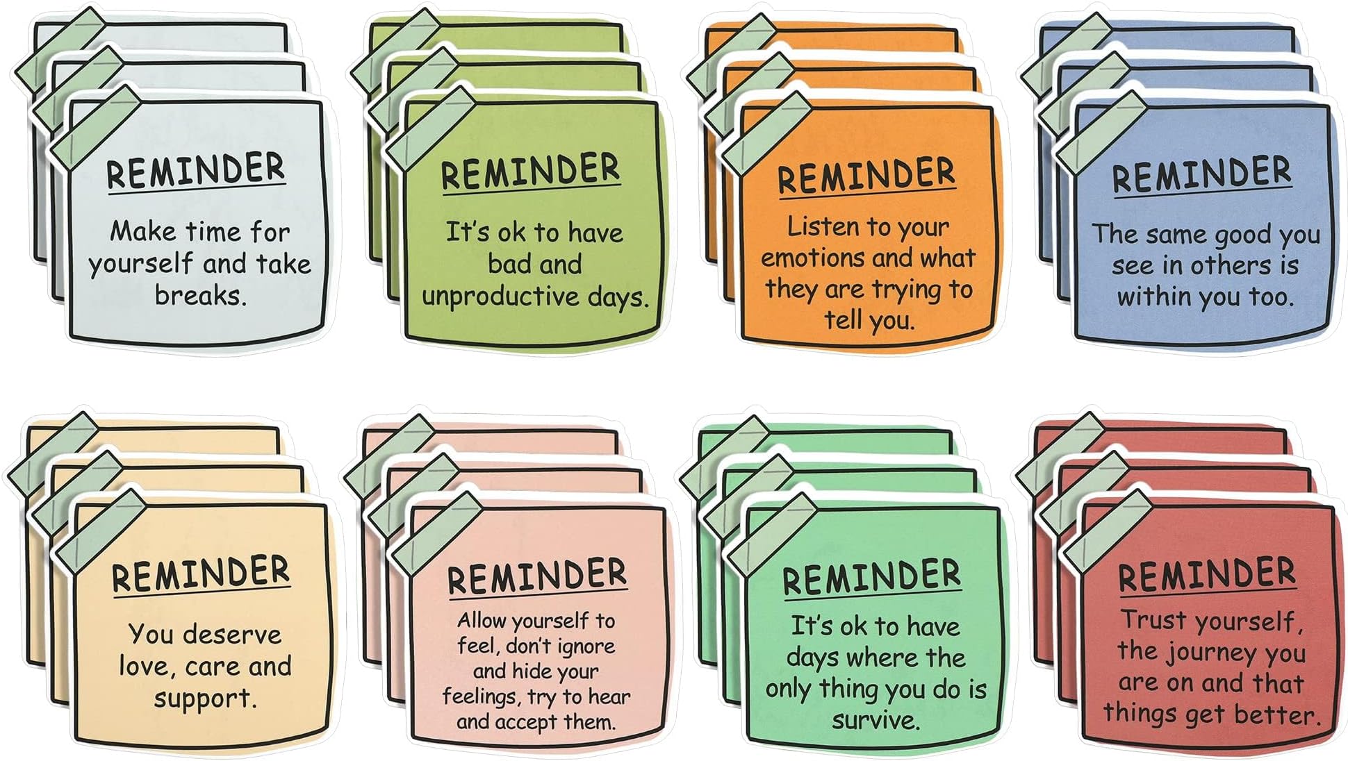 SYOSI 48 Pcs Inspirational Quote Stickers, Positive Psychology Affirmations for Mental Health Awareness, Laptops, Bottles, Refrigerators, Cabinets