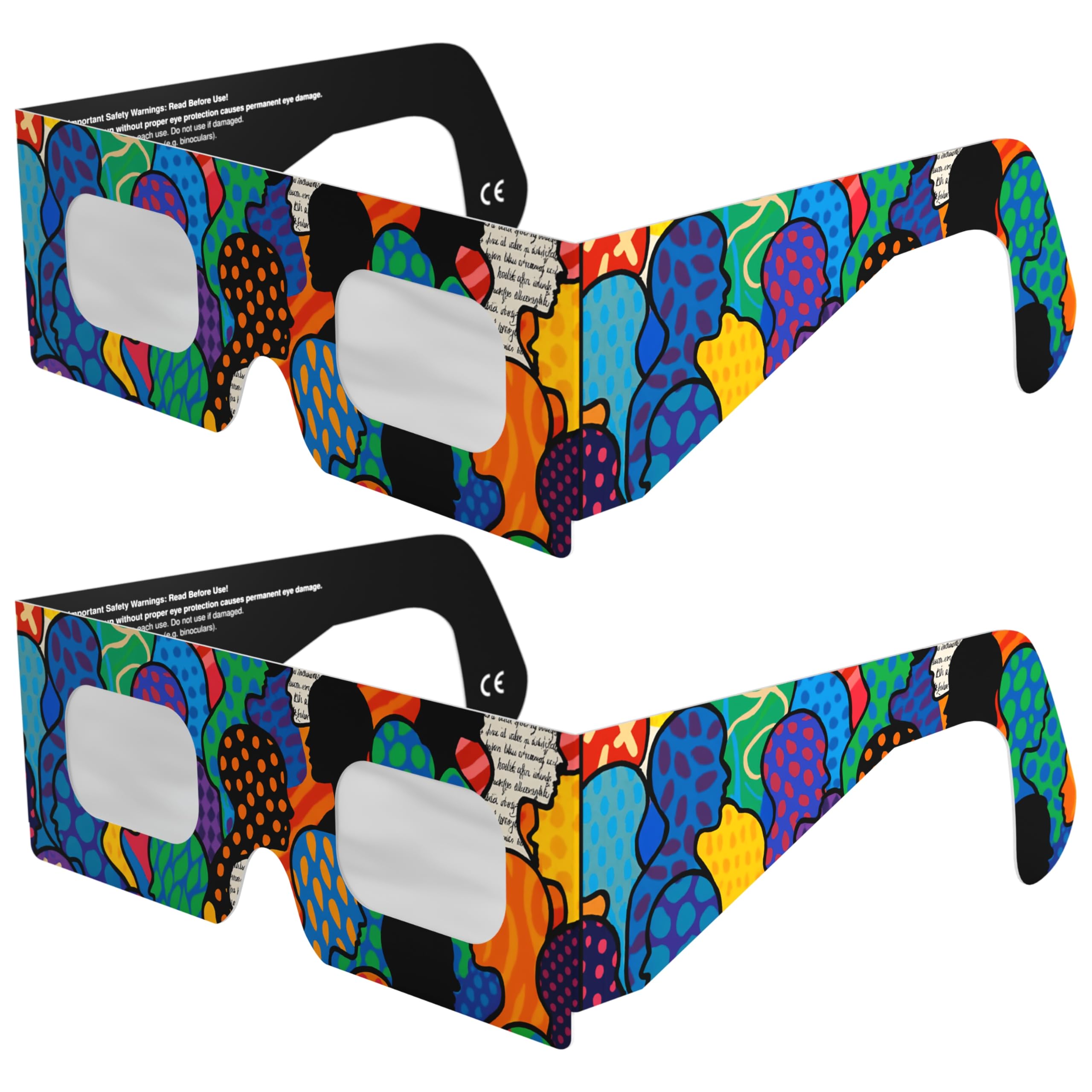 Solar Eclipse Glasses ISO 12312-2 CE Certified | Safe Solar Viewing Glasses UK | Paper Cardboard Frame | Total Solar Eclipse August 2026 | Made in EU | 2 Pack | Crowd