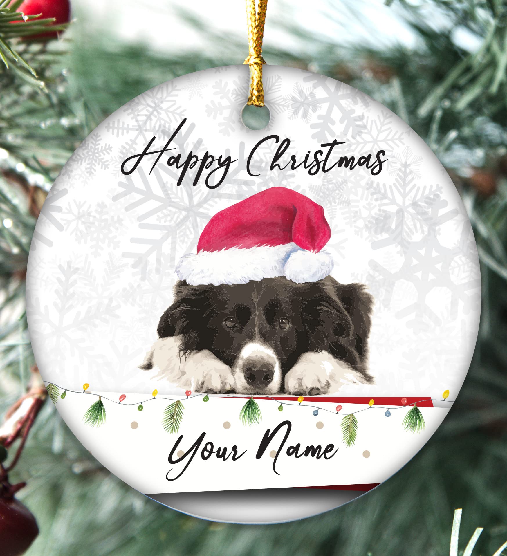 Colourbat Border Collie Handmade Personalised Dogs Christmas Bauble Puppy Pet Xmas Gift Tree Decoration (Border Collie)