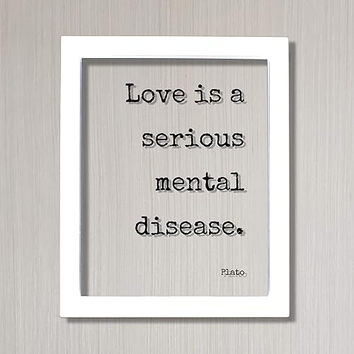 Miniatura 2 de Plato - Floating Quote - Love is a serious mental disease - Funny Romantic Gift