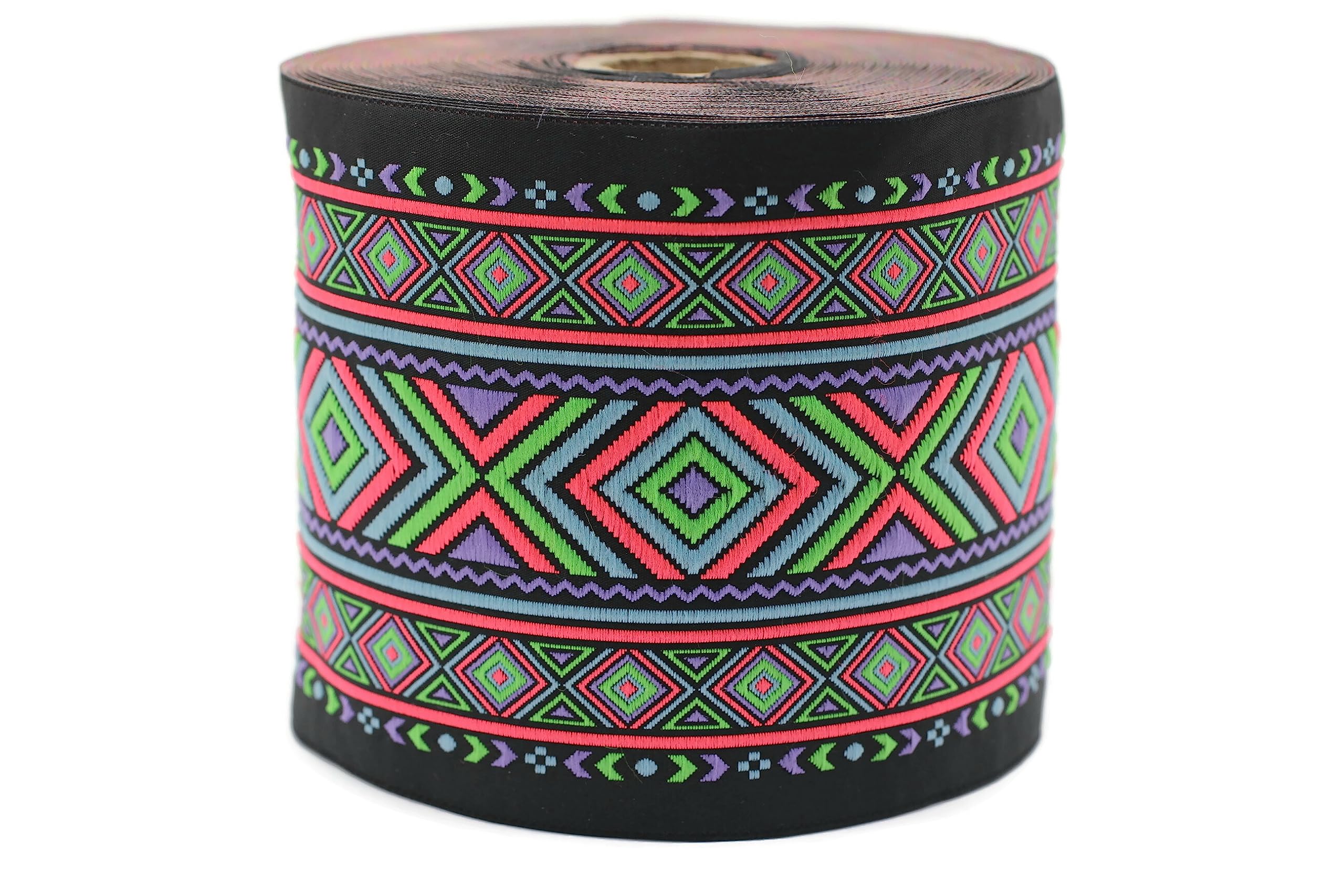 10 mètres de ruban jacquard de style Arc En Ciel Africain Motif des rubans de tissu pour artisanat 50mm