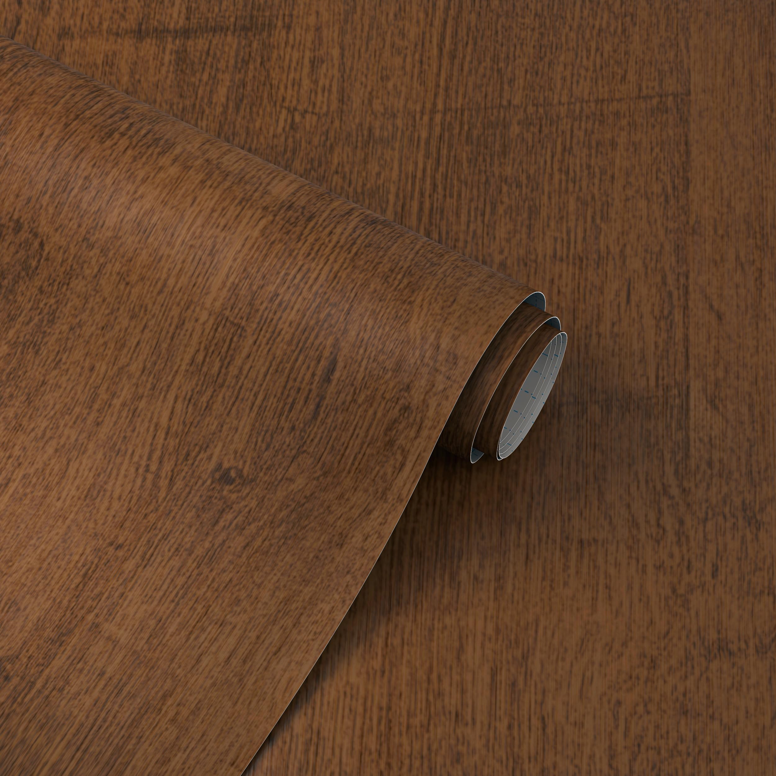 Timeet Selbstklebende Tapete Braun 44cm x 3m Holzoptik Möbelfolie Wasserdicht Kontaktpapier Vinyl Wrap Holzmaserung Klebefolie für Wohnzimmer Wand Küche Schrank Vintage Rustikal DIY Renovierung