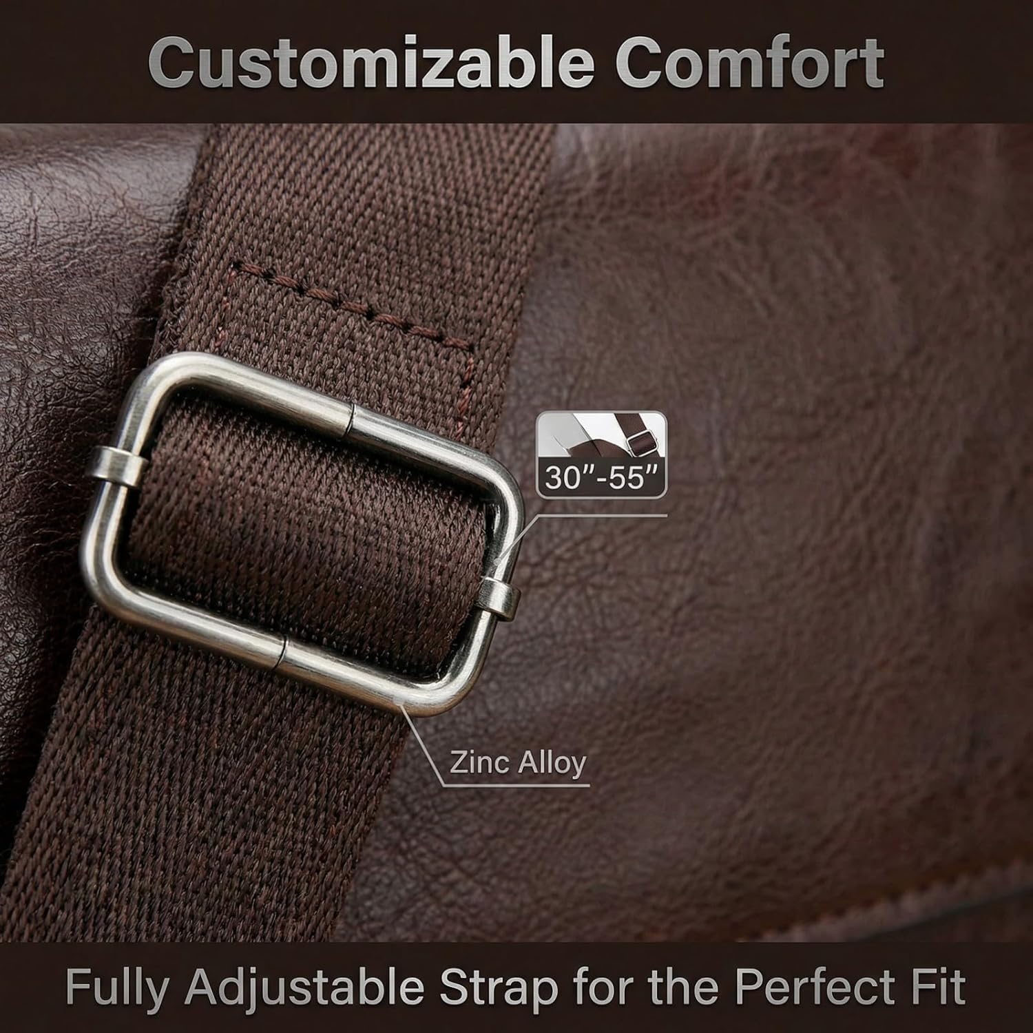 Messenger Bag for Men, 13 inch Purse Crossbody Bag, Waterproof Shoulder Bag for Office Business - Image 7