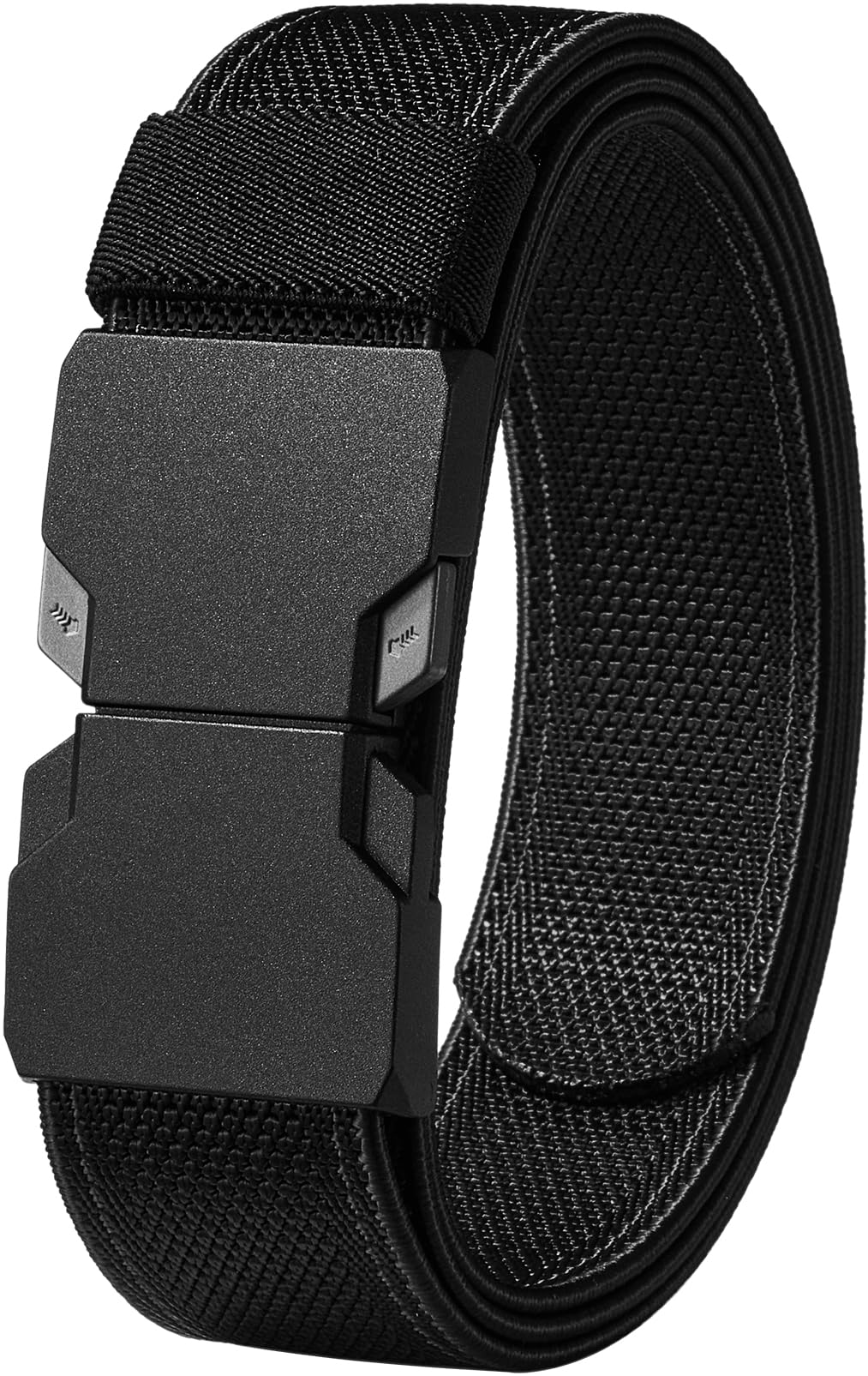 Quick Release Elastic Belt, Men Stretch Belts with Buckle Fit Through Belt Loops, Adjustable Trim to Fit 28-48" Waist
