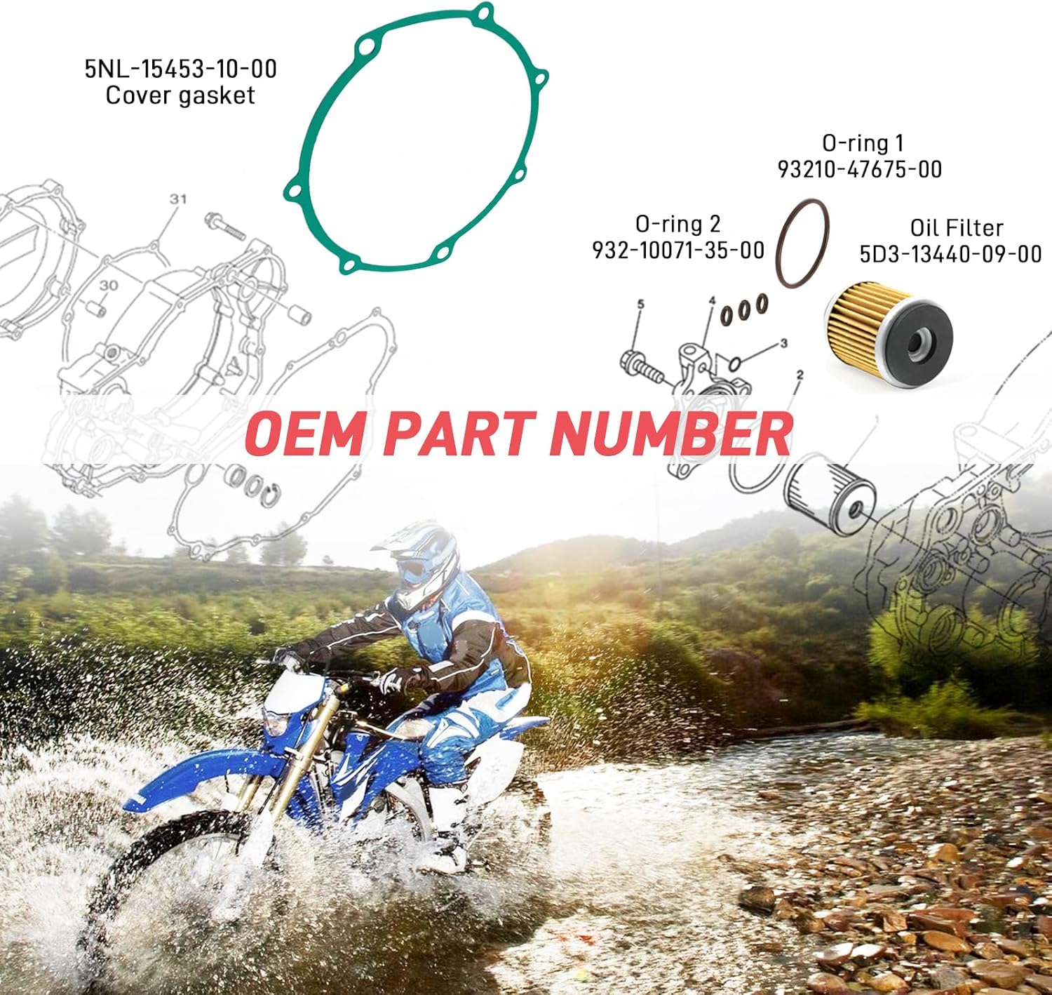Clutch Friction Steel Plates Kit & Gasket & Oil Filter Compatible with Yamaha WR250F YZ250F YZ WR 250f 2001-2013