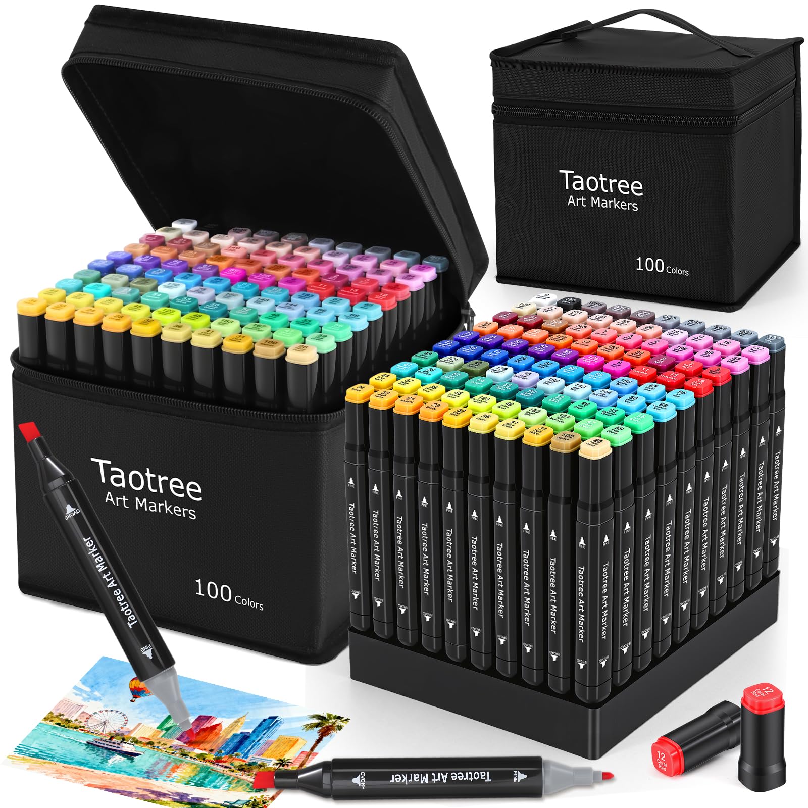 Amazon.com: Taotree Alcohol Markers Set 100 Colors with Case