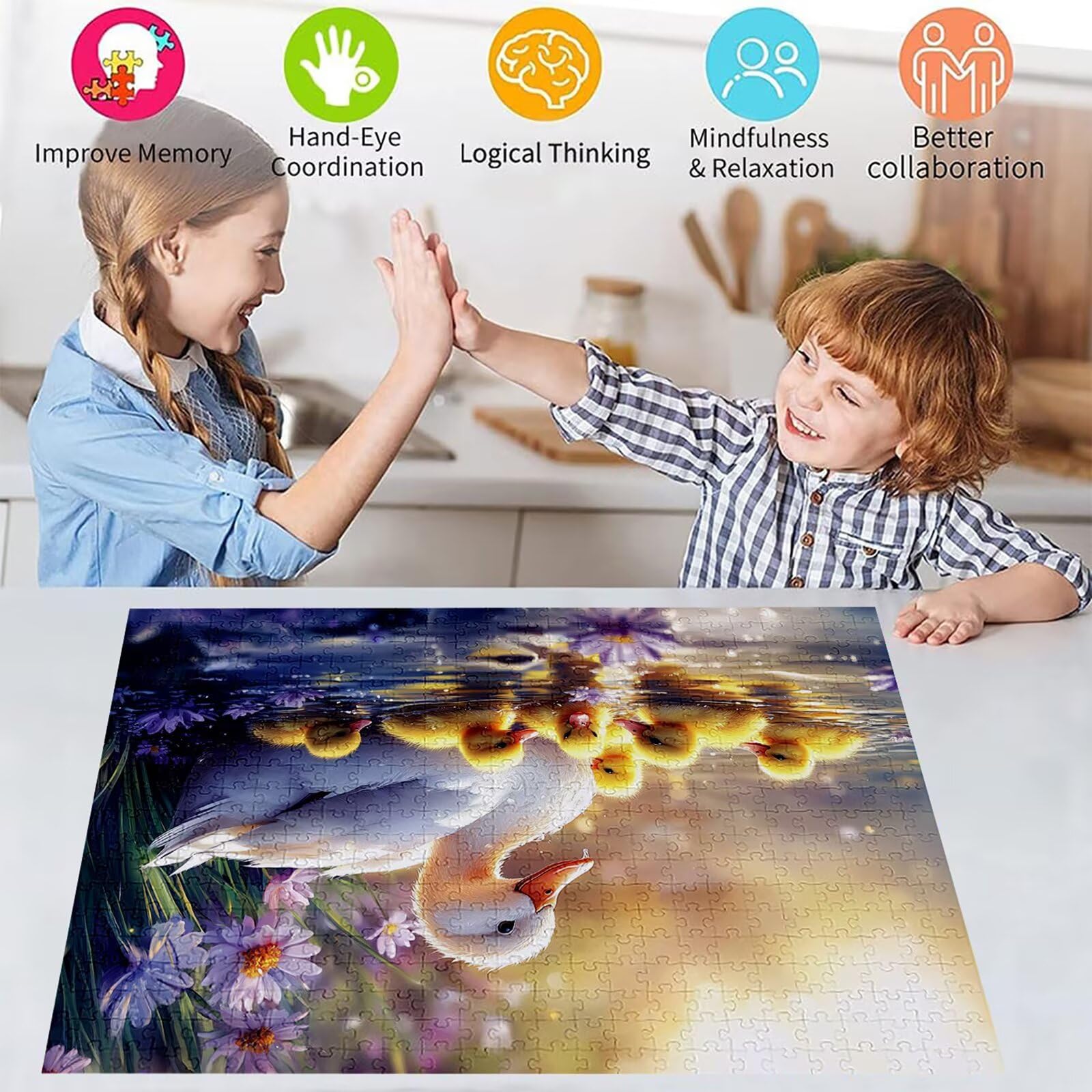 Puzzle 3000 sztuk kaczka puzzle dla dorosłych kwiaty 122 x 81 cm unikalne rzemiosło klasyczne 3D drewniana układanka do rodzinnych gier biznesowych, układanka zrób to sam do dekoracji ścian domu