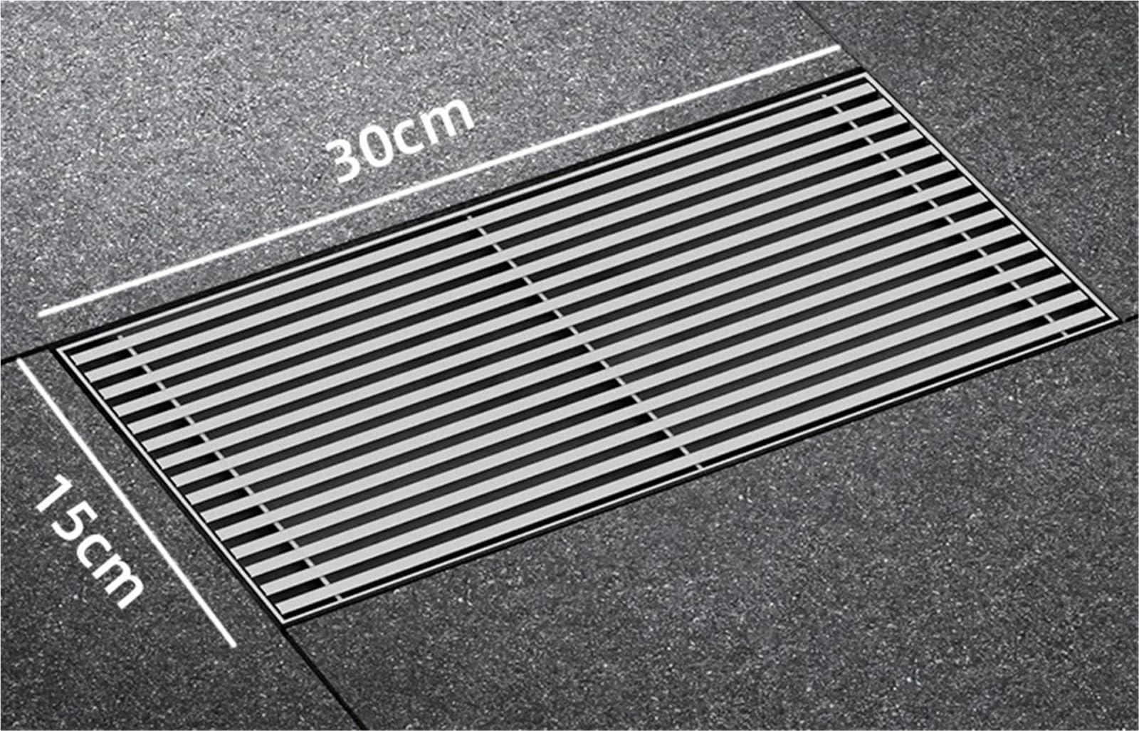 Rejilla Desague Ducha Desagüe de suelo gran calibre for patio exterior, proyecto doméstico especial for exteriores, desagüe fregadero desplazamiento, ducha para drenaje(B30X15)