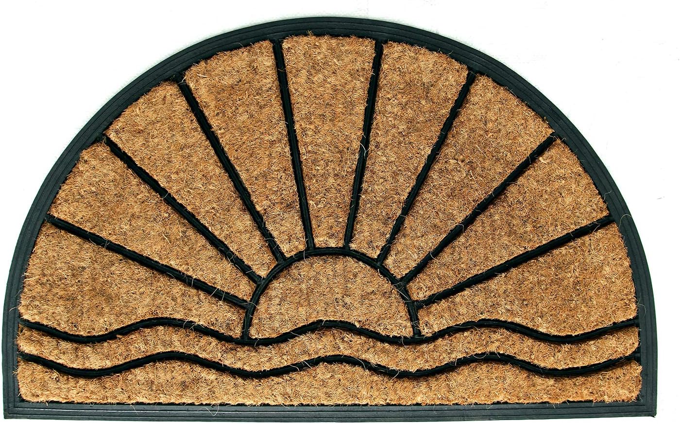 Coco&Coir Door Mat | Natural Coir | Non-Slip | Thick Coir | Premium Quality | Rubber Backed | Eco-Friendly | Indoor | Outdoor | Heavy Duty | Entrance Door Mat | 45 x 75 cm (The Sunrise) 8 81J122qKuoL. AC SL1500