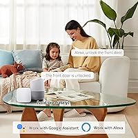 Vista 7 de Cerradura inteligente de puerta de huella digital para puerta delantera, cerrojo de entrada sin llave con juego de asas, teclado digital, control