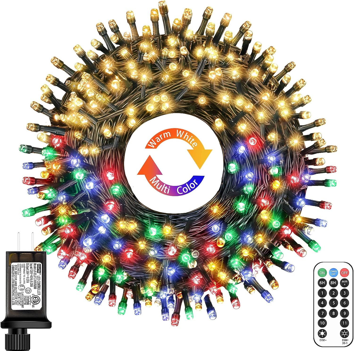 66ft Christmas Lights, 200 LED Color Changing Christmas