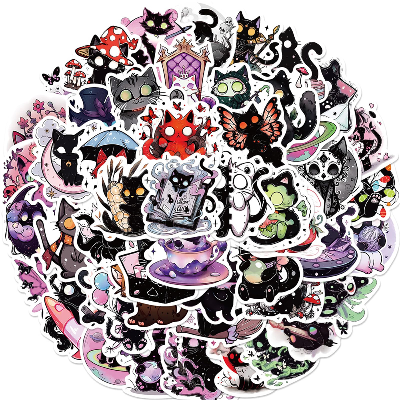 50 PCS Jingkong Stickers Halloween Decorations Cartoon Cat Stickers Vinyl Waterproof Stickers for Laptop,Bumper,Water Bottles,Hard Hat Stickers and Decals,car Stickers for Teen Girl Kid (B09CGCJ5H9) Amazon Price History, Amazon Price Tracker