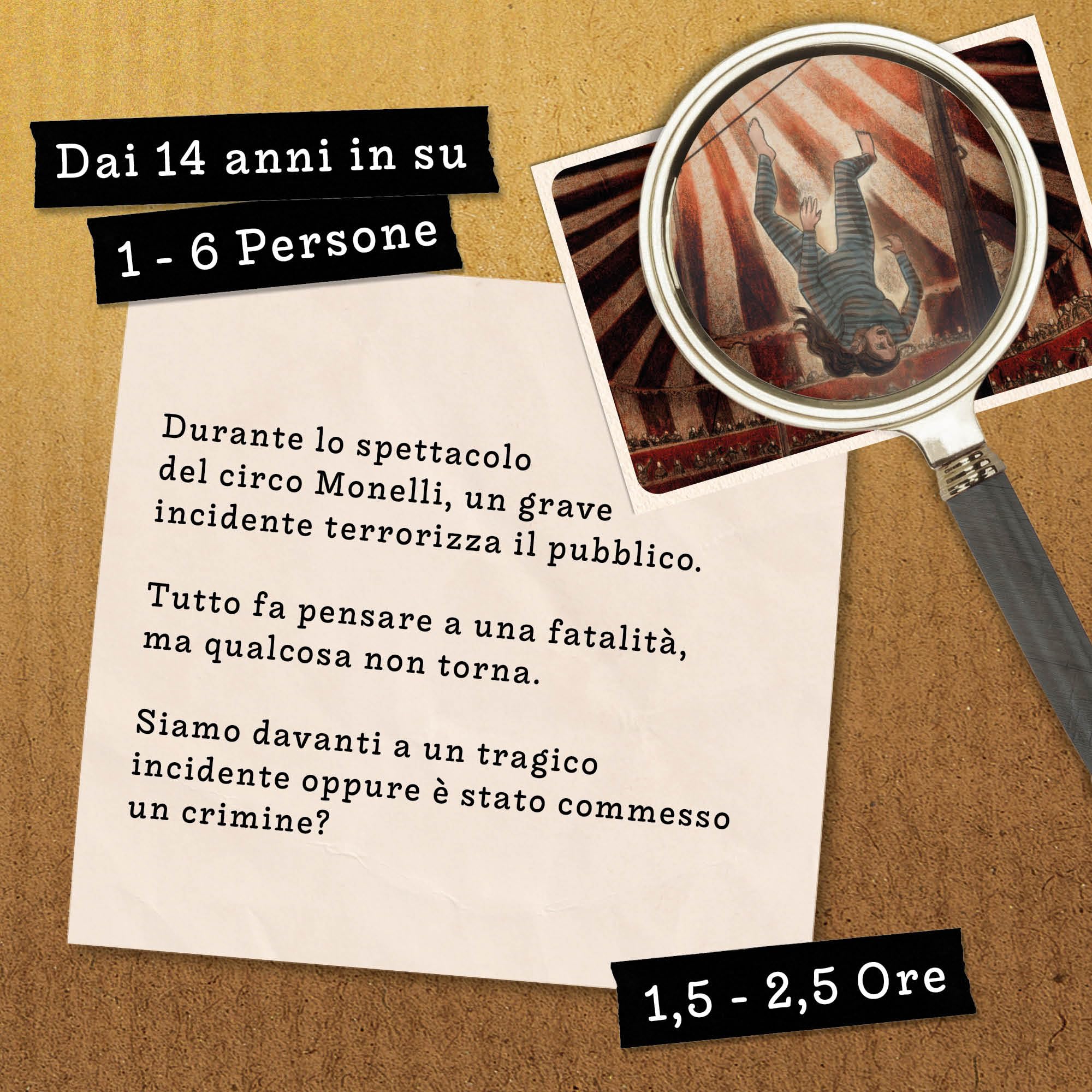 Hidden Games Luogo del Reato – In bilico su un filo – gioco investigativo, tipo Escape Room da tavolo, giochi nascosti, risolvi un caso, gioco detective, caso da risolvere, cold case box