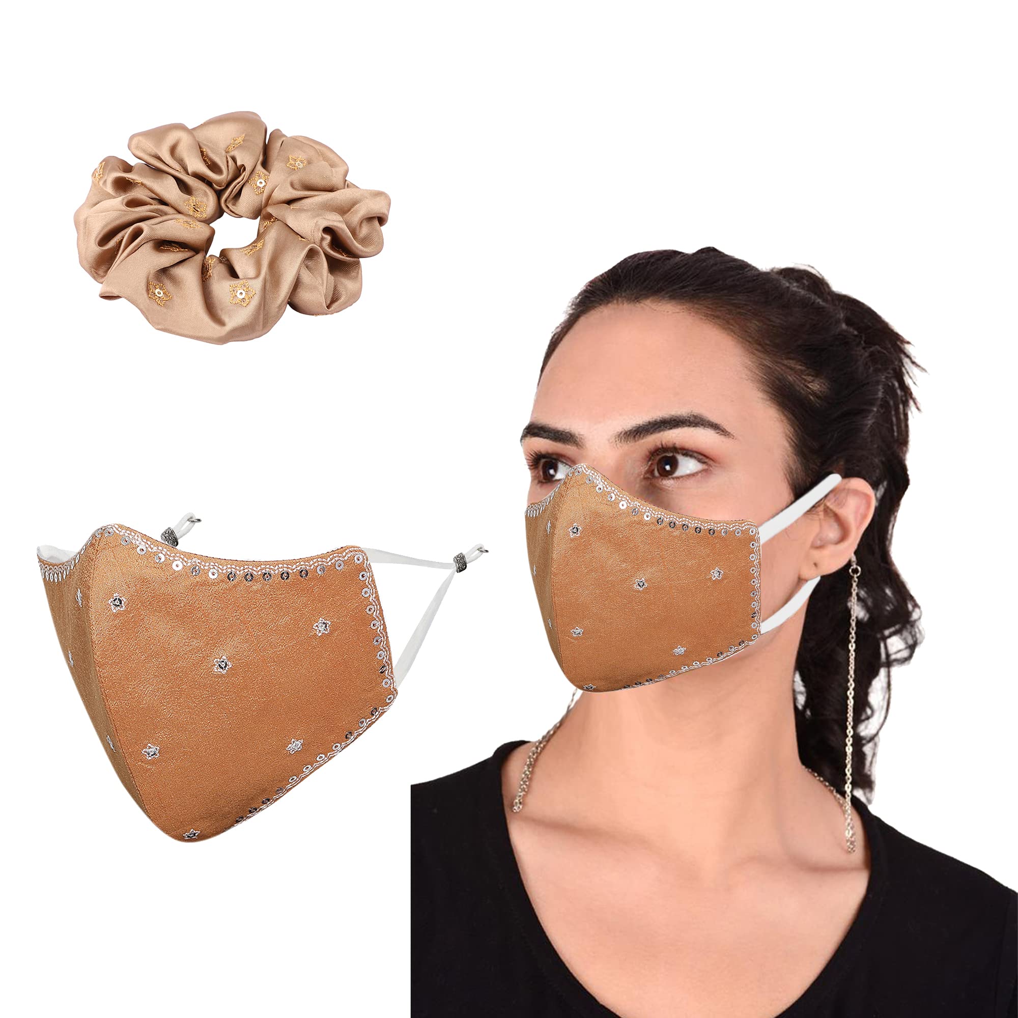 See full amazon price history chart for MASQ by Q-One Shubh Embroidered, Scrunchie & 4 Layer Cotton Cloth Face Mask Combo with Detachable Chain for Women in Large Size (Gold, Pack of 2) MASQ by Q-One Shubh Embroidered, Scrunchie & 4 Layer Cotton Cloth Face Mask Combo with Detachable Chain for Women in Large Size (Gold, Pack of 2) (B09MFMW2JQ) Amazon Price History, Amazon Price Tracker