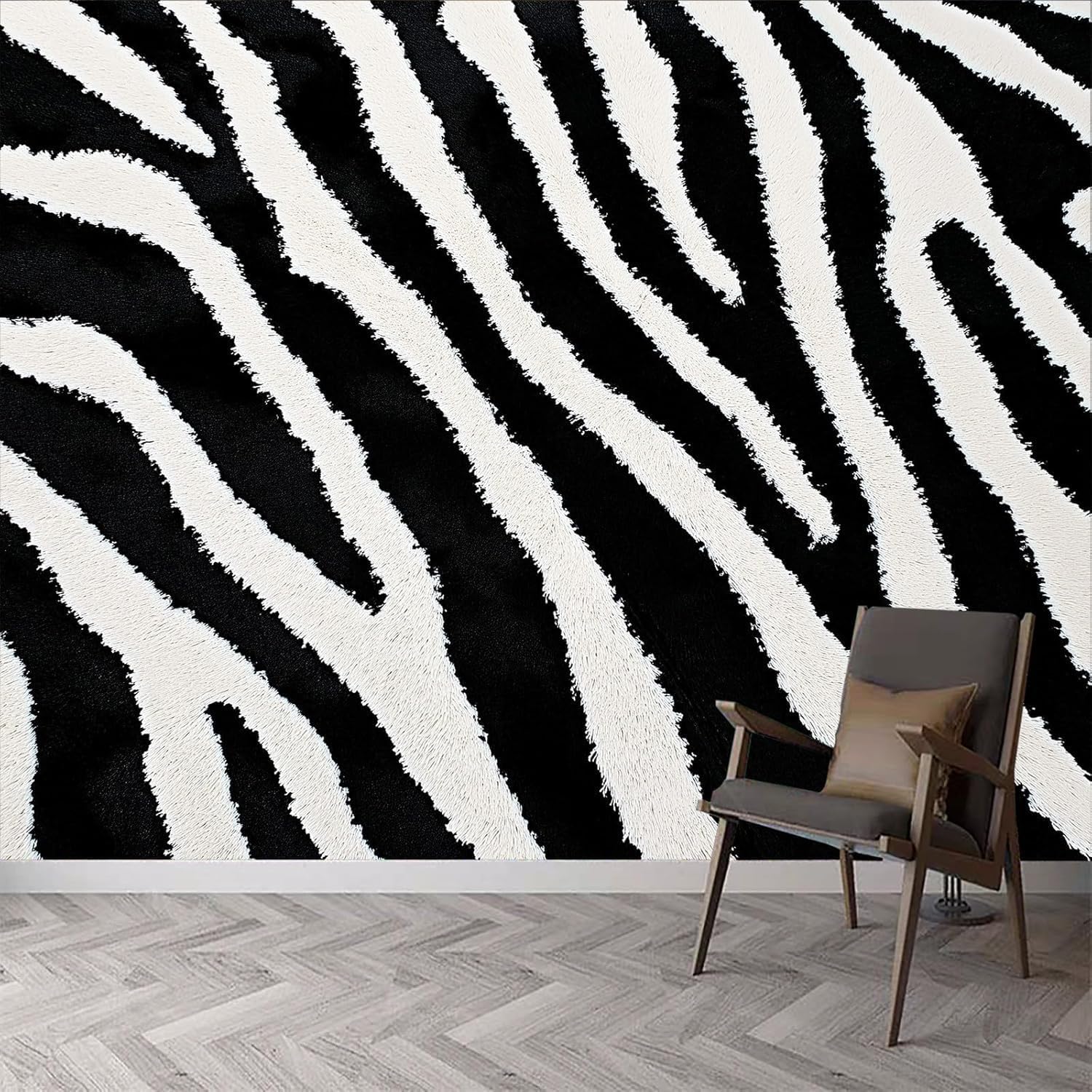 Papier peint intissé zèbre mural 3D fresque 300 x 210