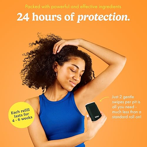 Miniatura 3 de Wild Kit de iniciación de desodorante recargable con estuche negro y recambio perfumado de miel y flor de cactus, 1.4 onzas, sin aluminio,