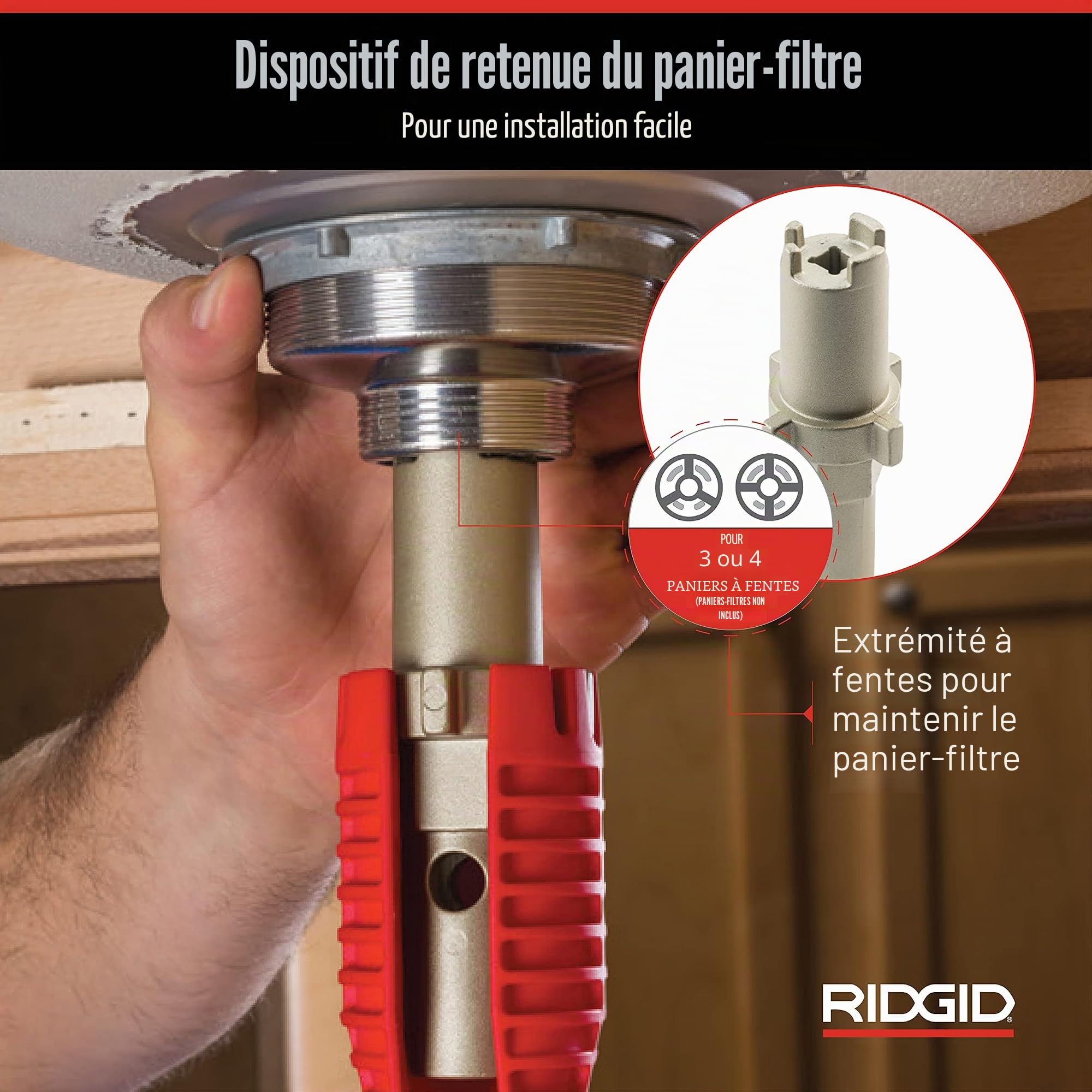 RIDGID 57003 EZ Clé de plomberie Outil d'installation et de retrait de robinet, orange