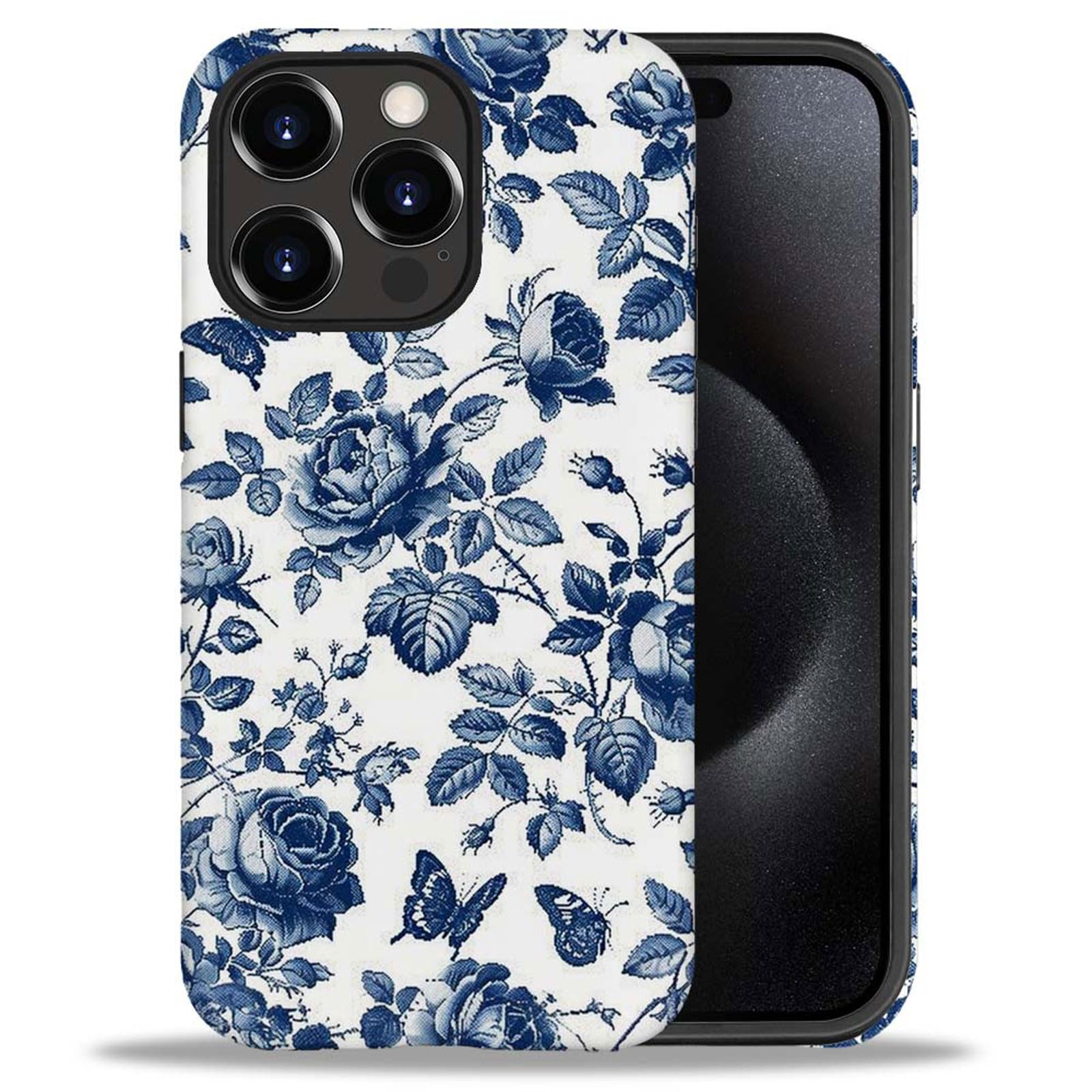 Goodsprout Case Compatible with iPhone 14 Pro, Peony and Rose Sketch Art Girl Hybrid 2-Layer Hard Shell + Silicone Protective Case -Scratch-Resistant